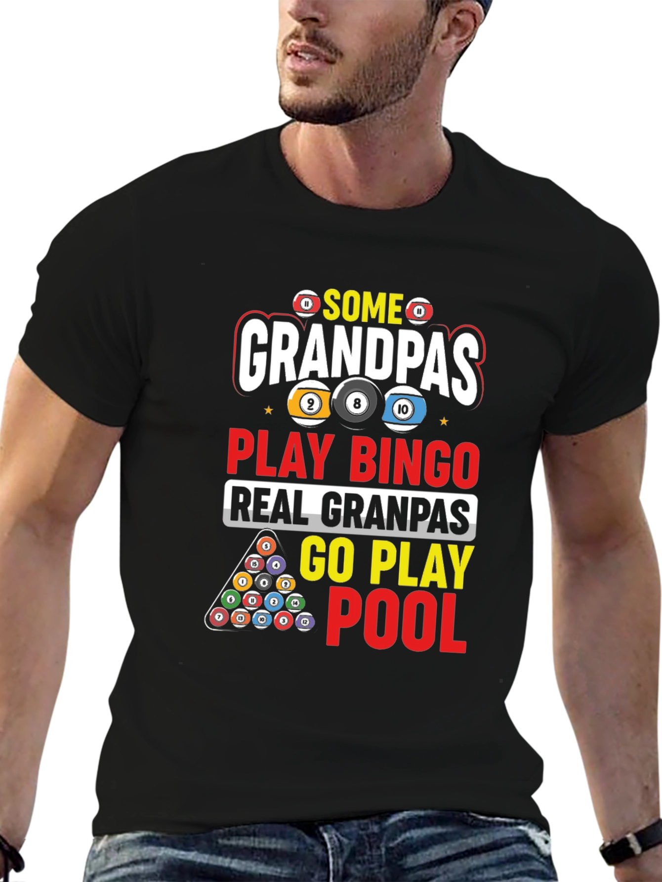 Grandpas Play Pool Graphic T-Shirt