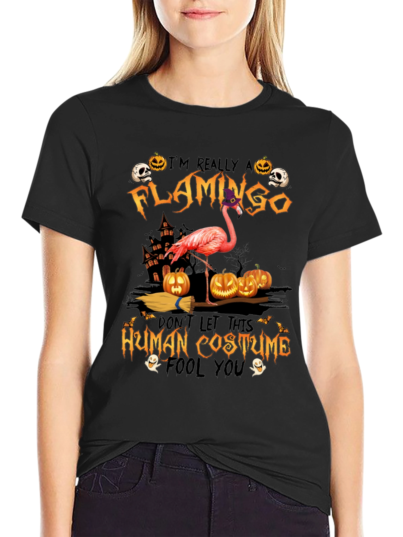 Funny Halloween Flamingo Costume T-Shirt