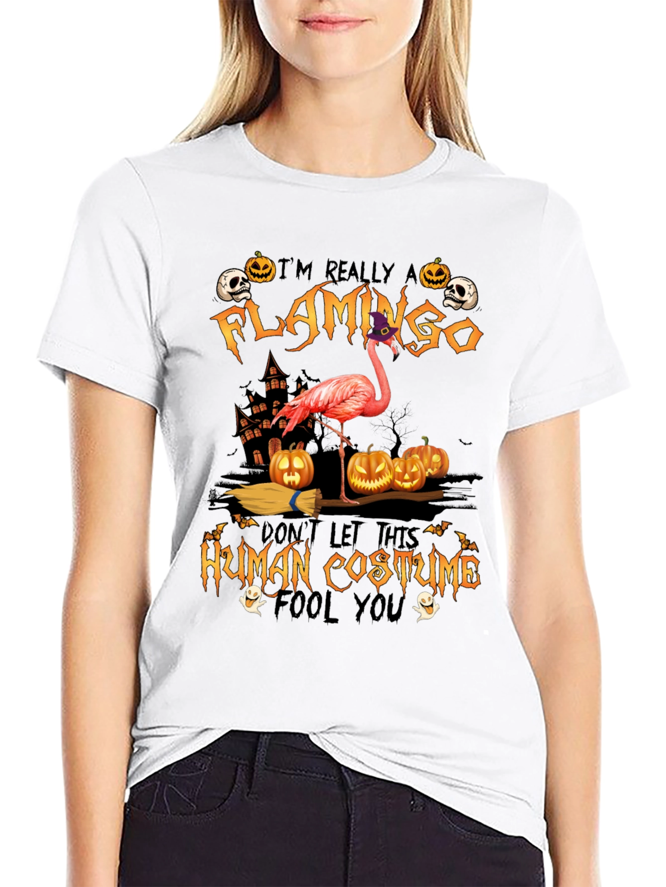 Funny Halloween Flamingo Costume T-Shirt