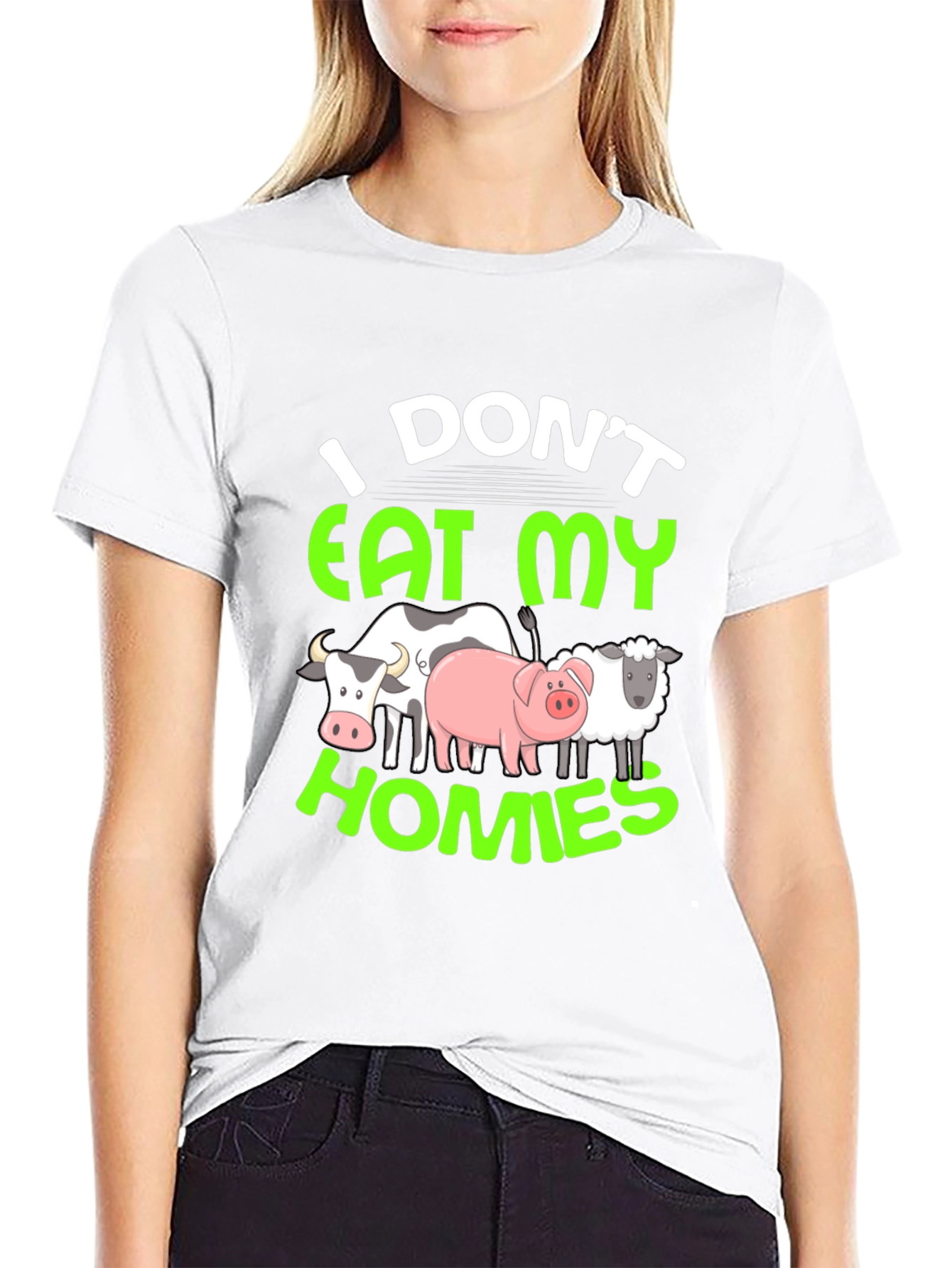 Vegan Graphic T-Shirt - I Dont Eat My Homies