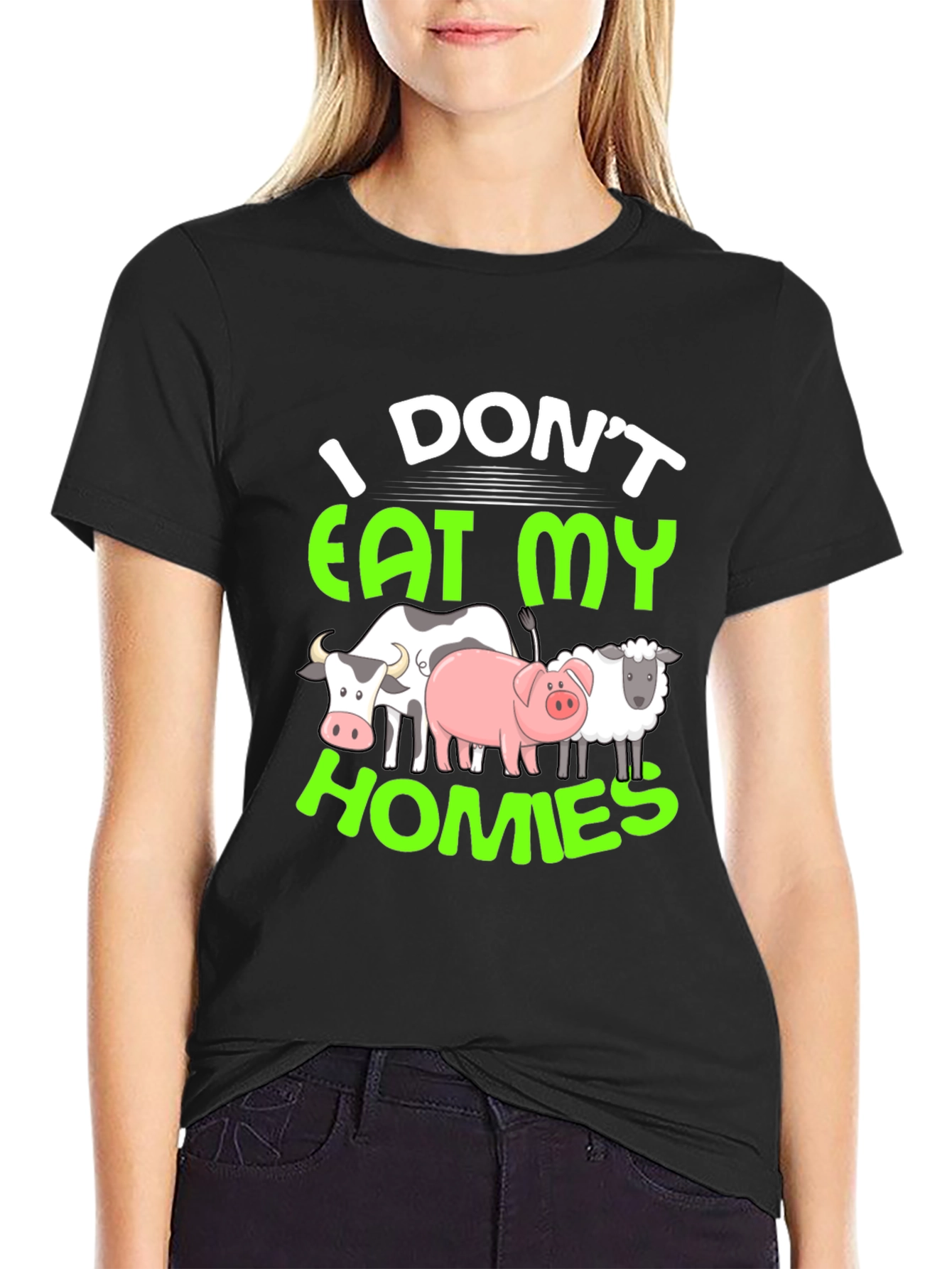 Vegan Graphic T-Shirt - I Dont Eat My Homies