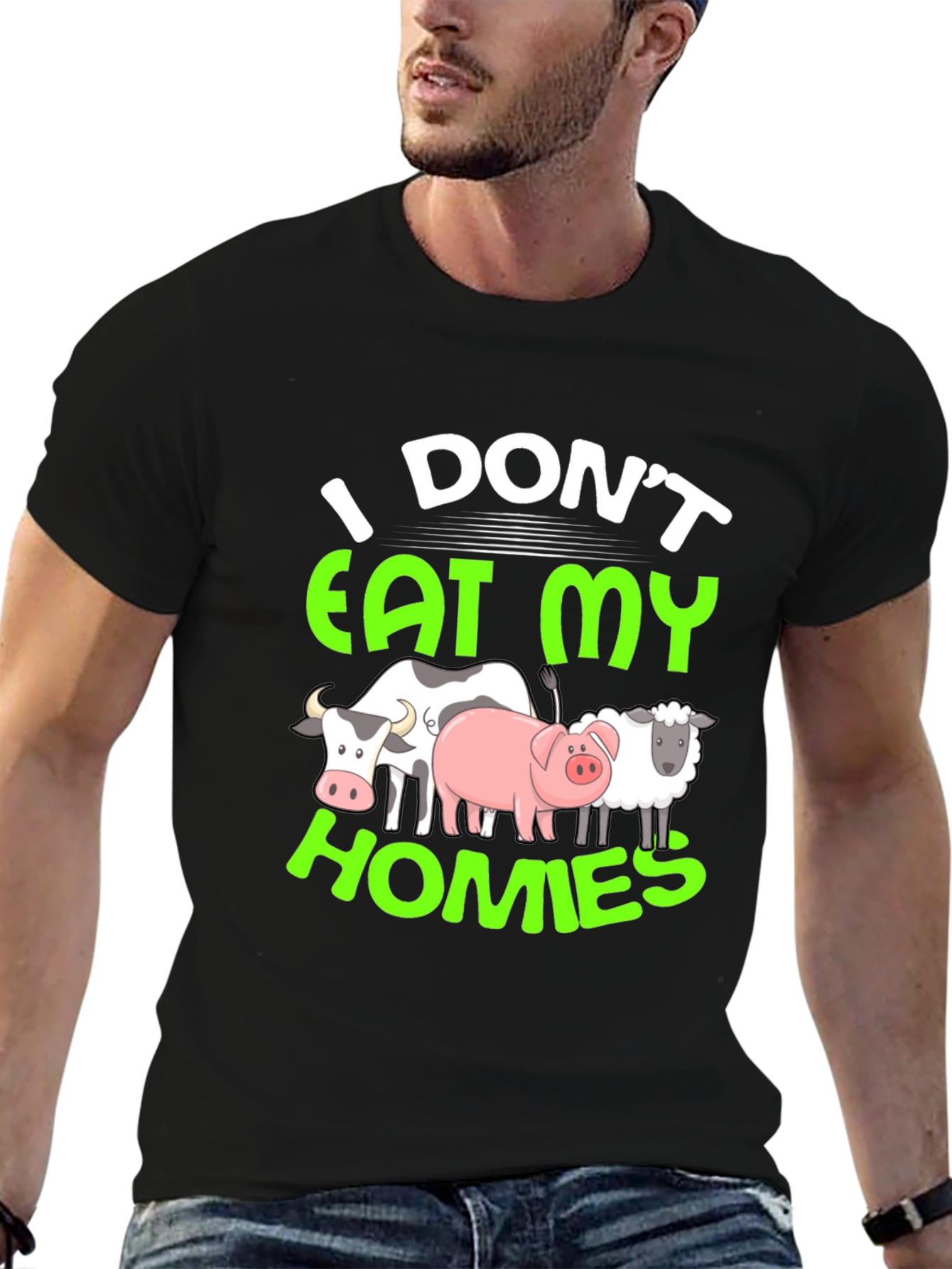 Vegan Graphic T-Shirt - I Dont Eat My Homies