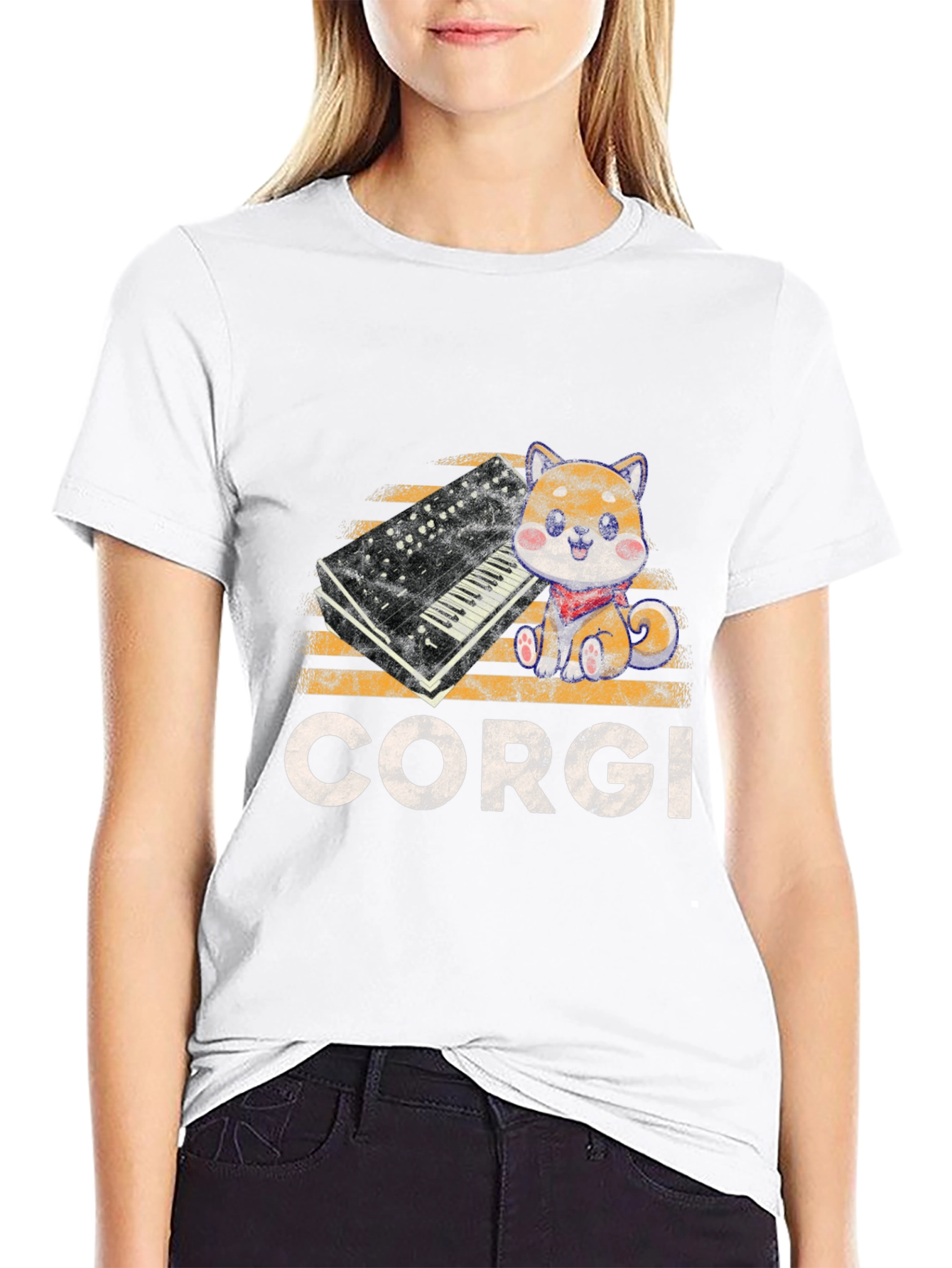 Corgi Synthesizer Graphic T-Shirt
