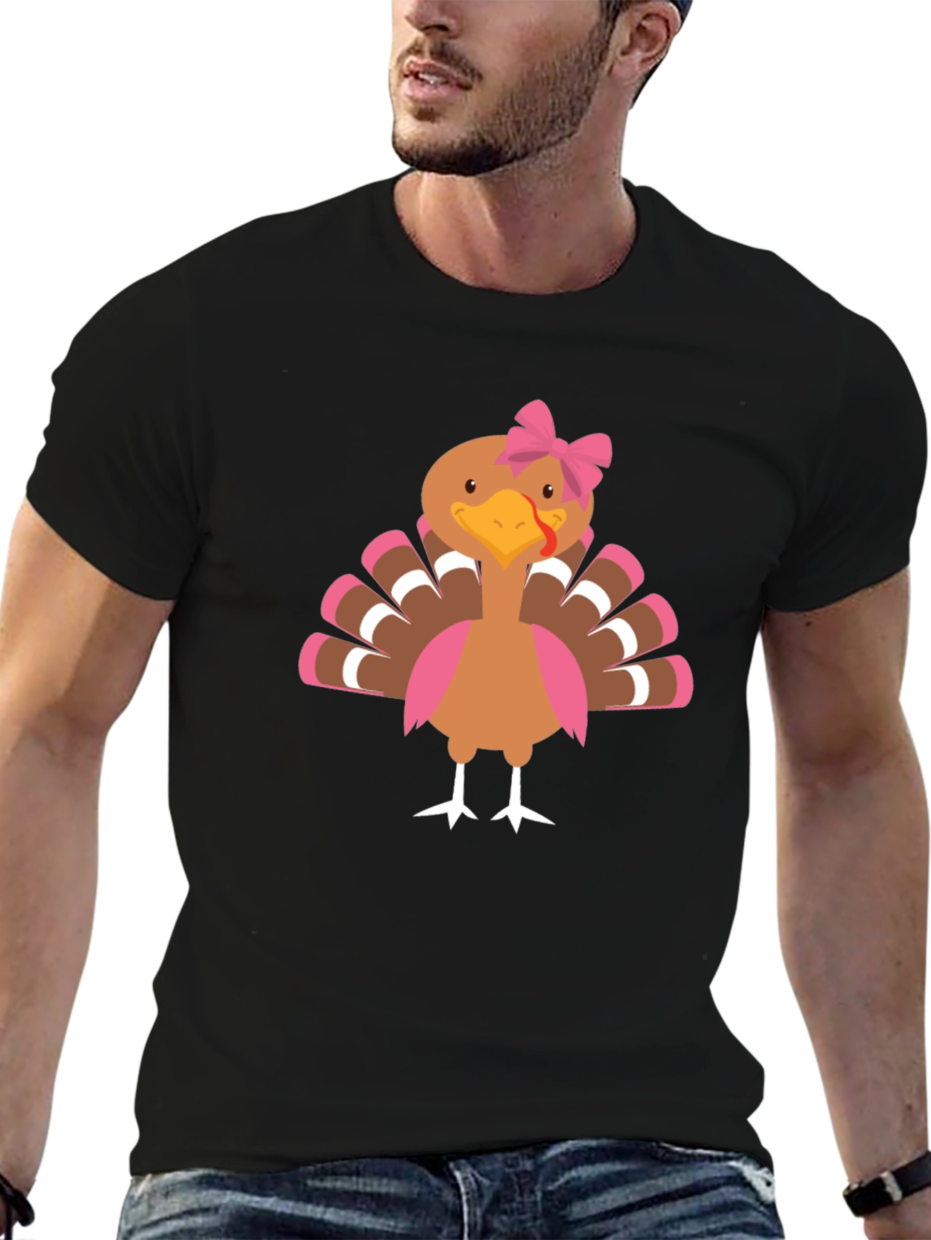 Festive Turkey Graphic Tee - Thanksgiving Apparel