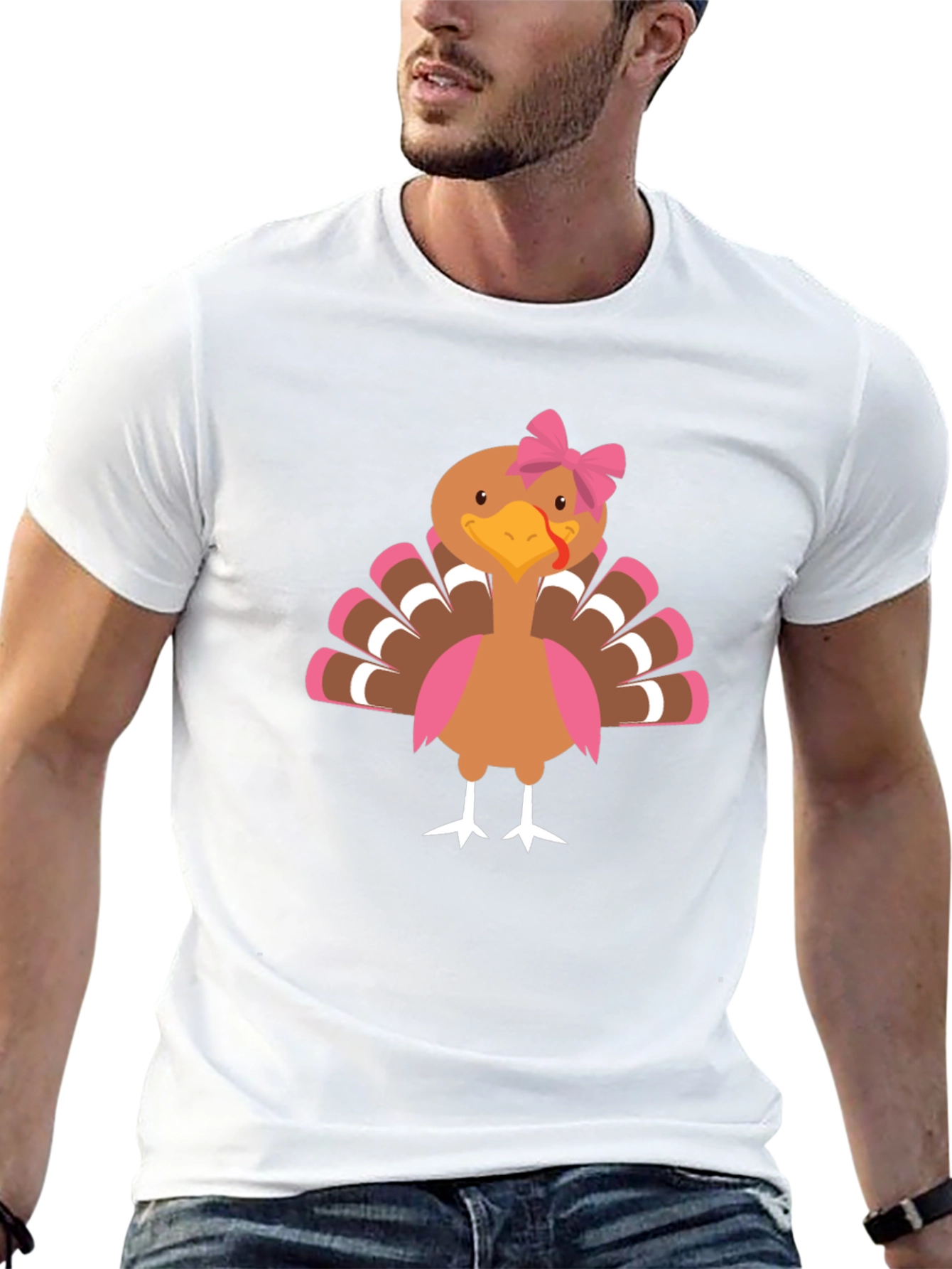 Festive Turkey Graphic Tee - Thanksgiving Apparel