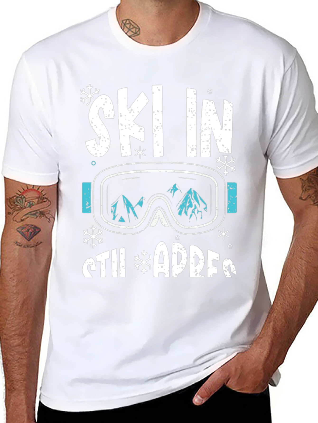 Ski in Still Adress Black Graphic Tee