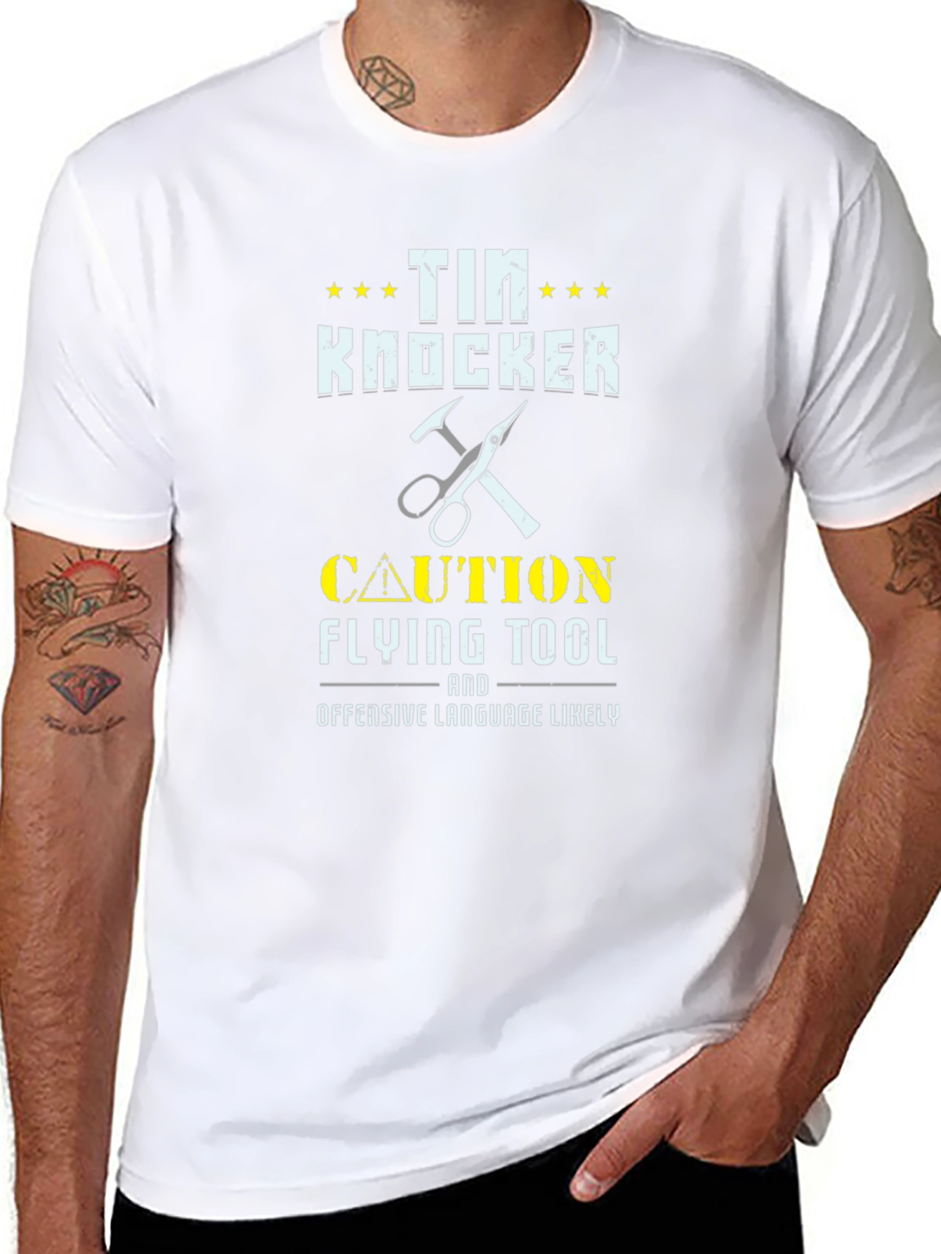 Tin Knocker Graphic Tee - Caution Flying Tool