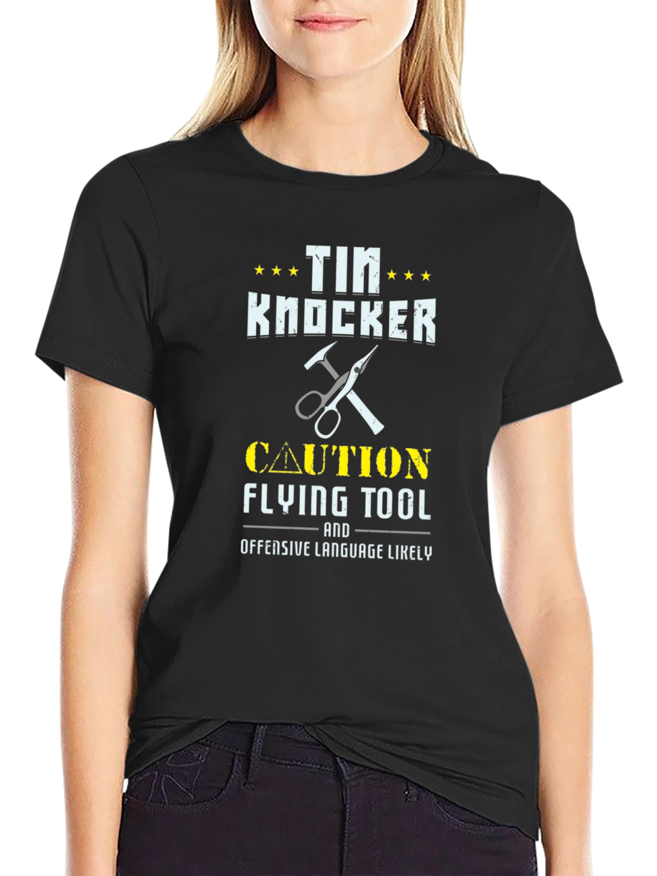Tin Knocker Graphic Tee - Caution Flying Tool