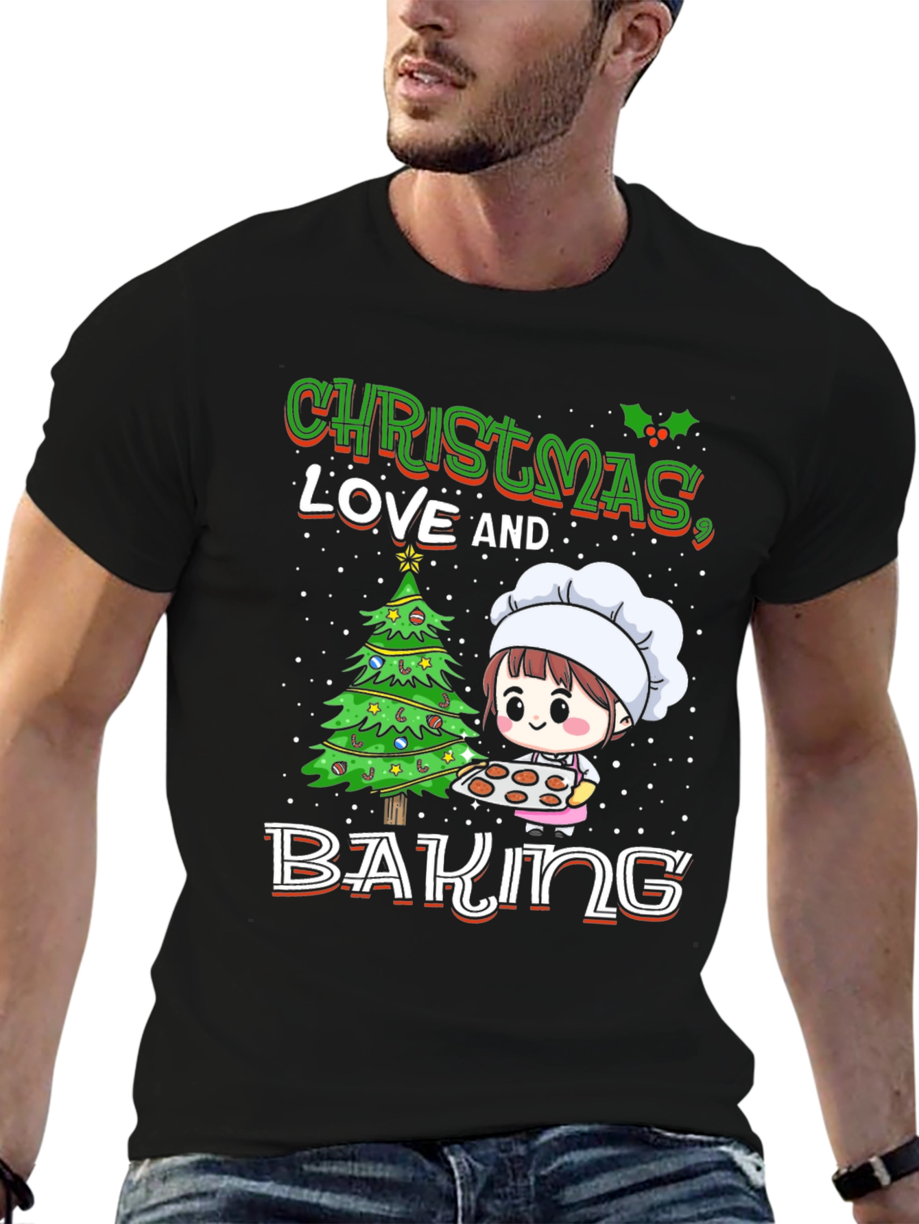 Christmas Love and Baking Graphic T-Shirt