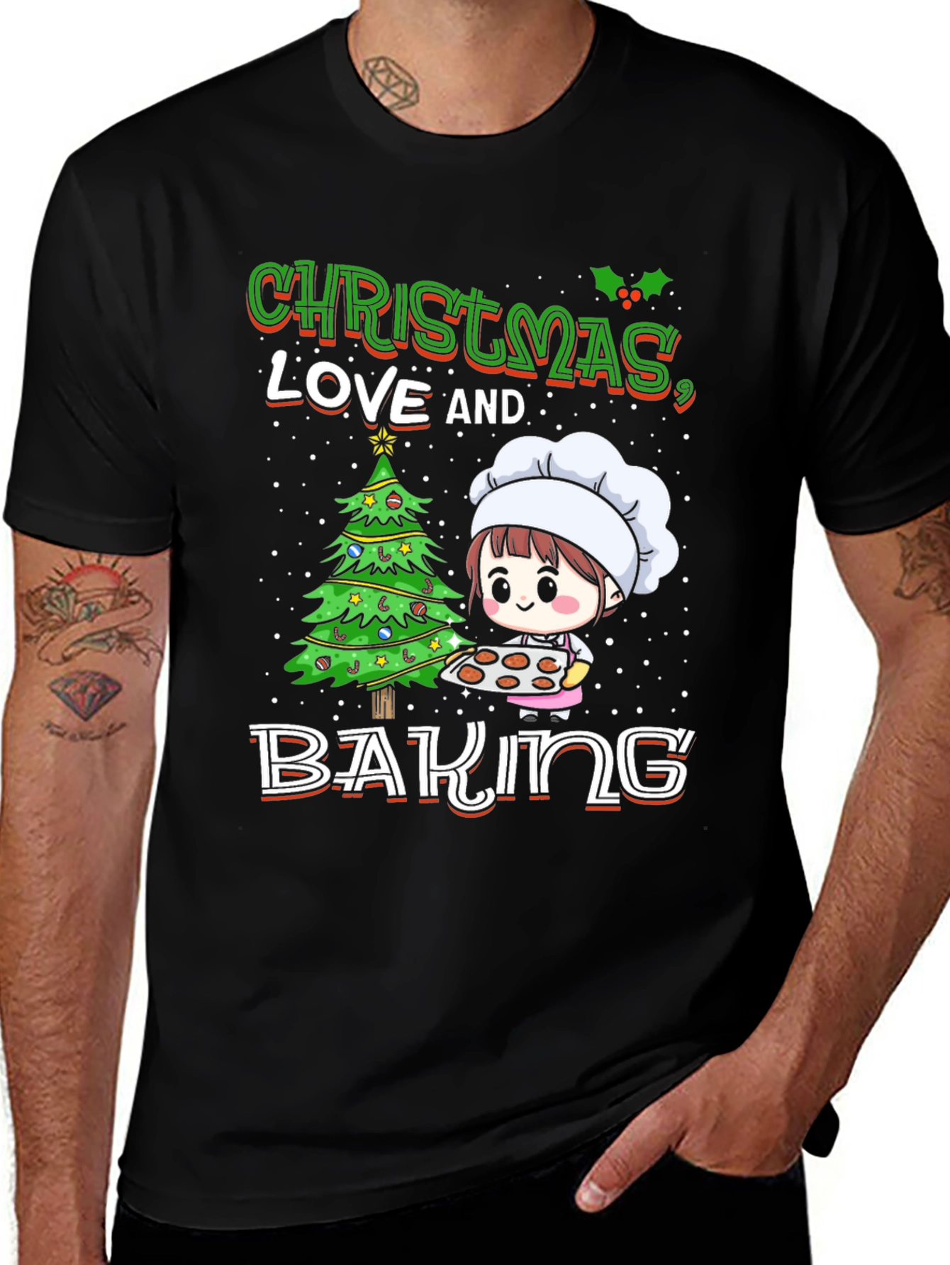 Christmas Love and Baking Graphic T-Shirt