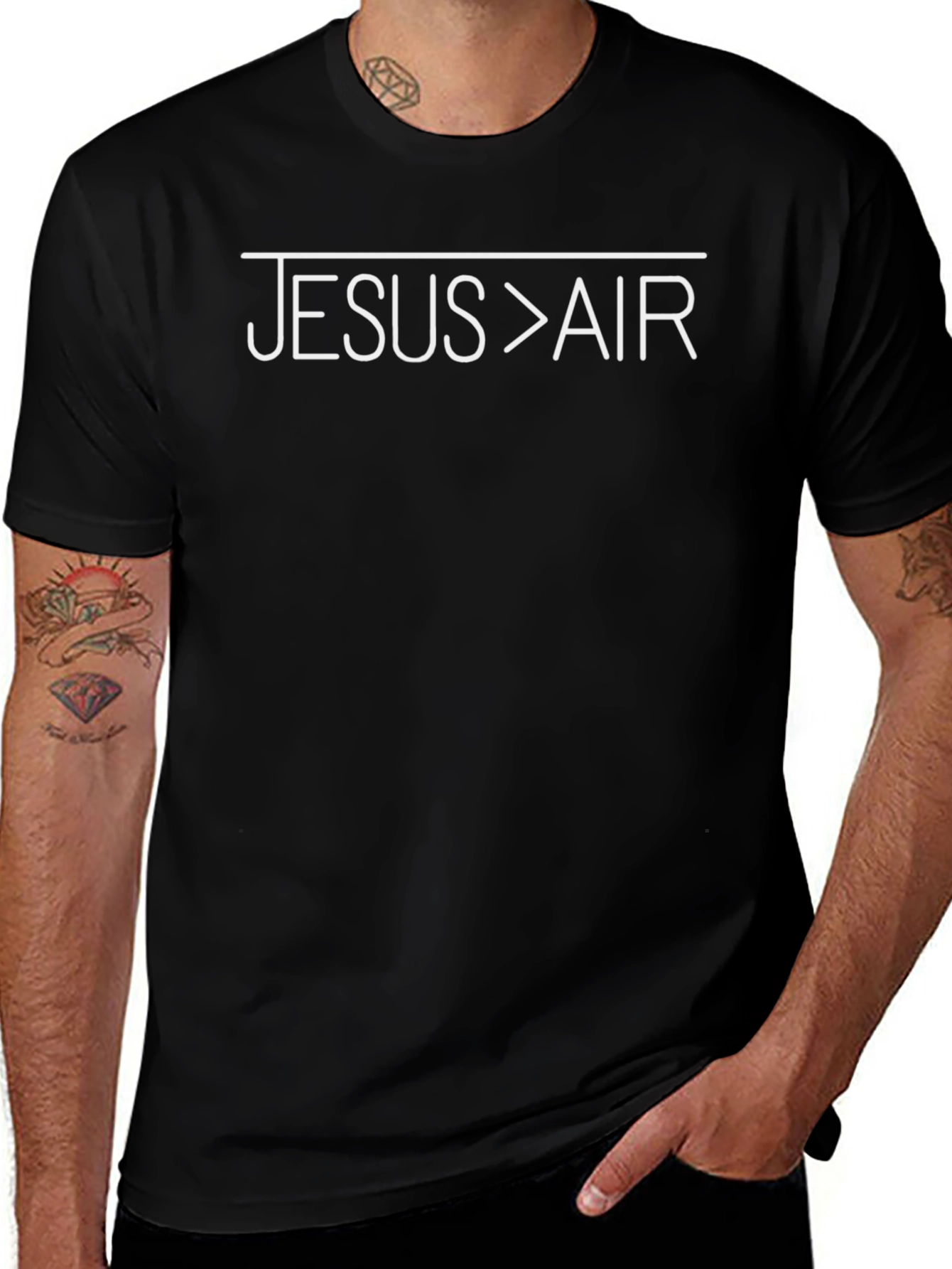 Jesus > Air Black Graphic Tee