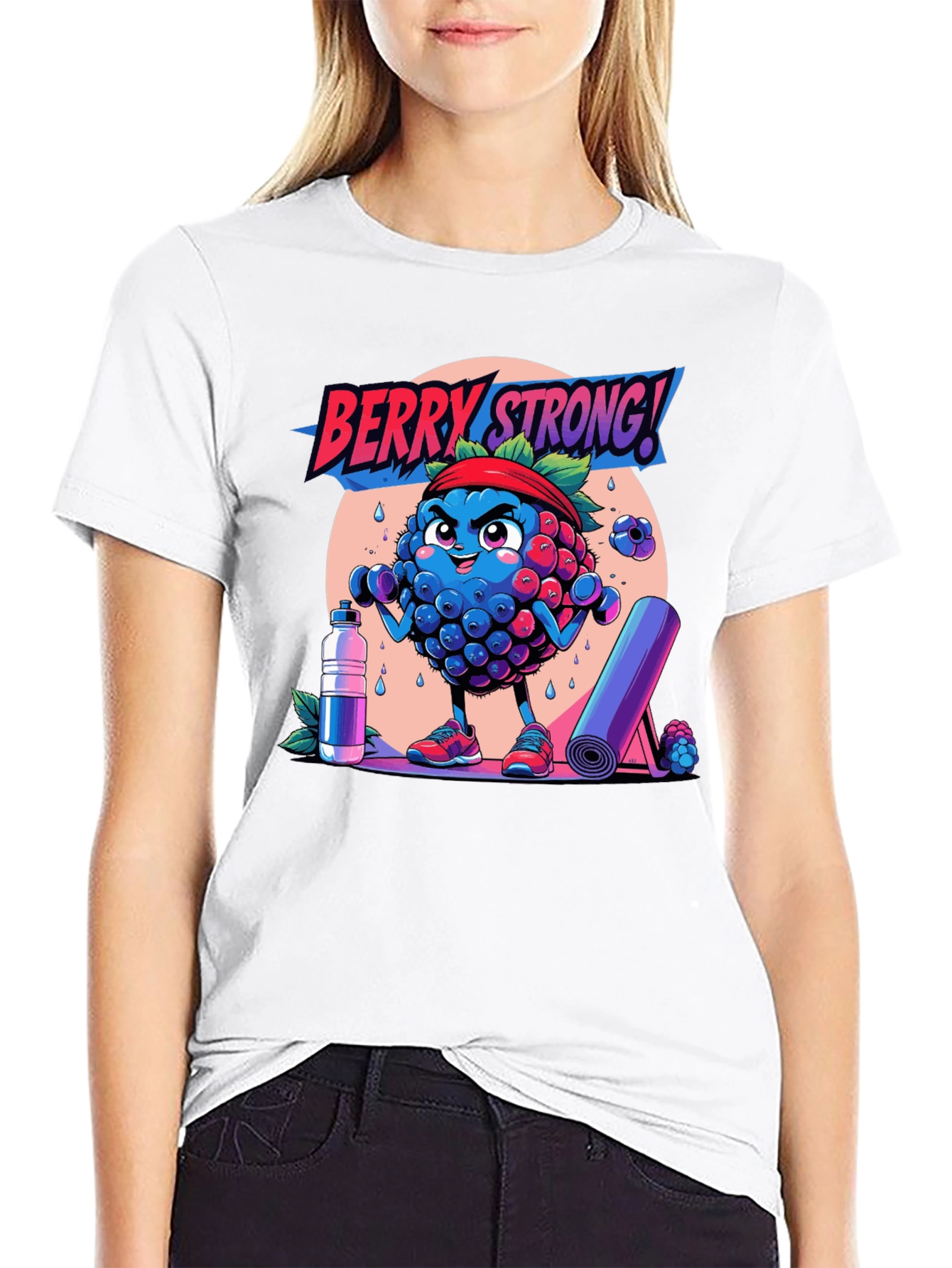 Berry Strong! Graphic Tee - Workout Motivation