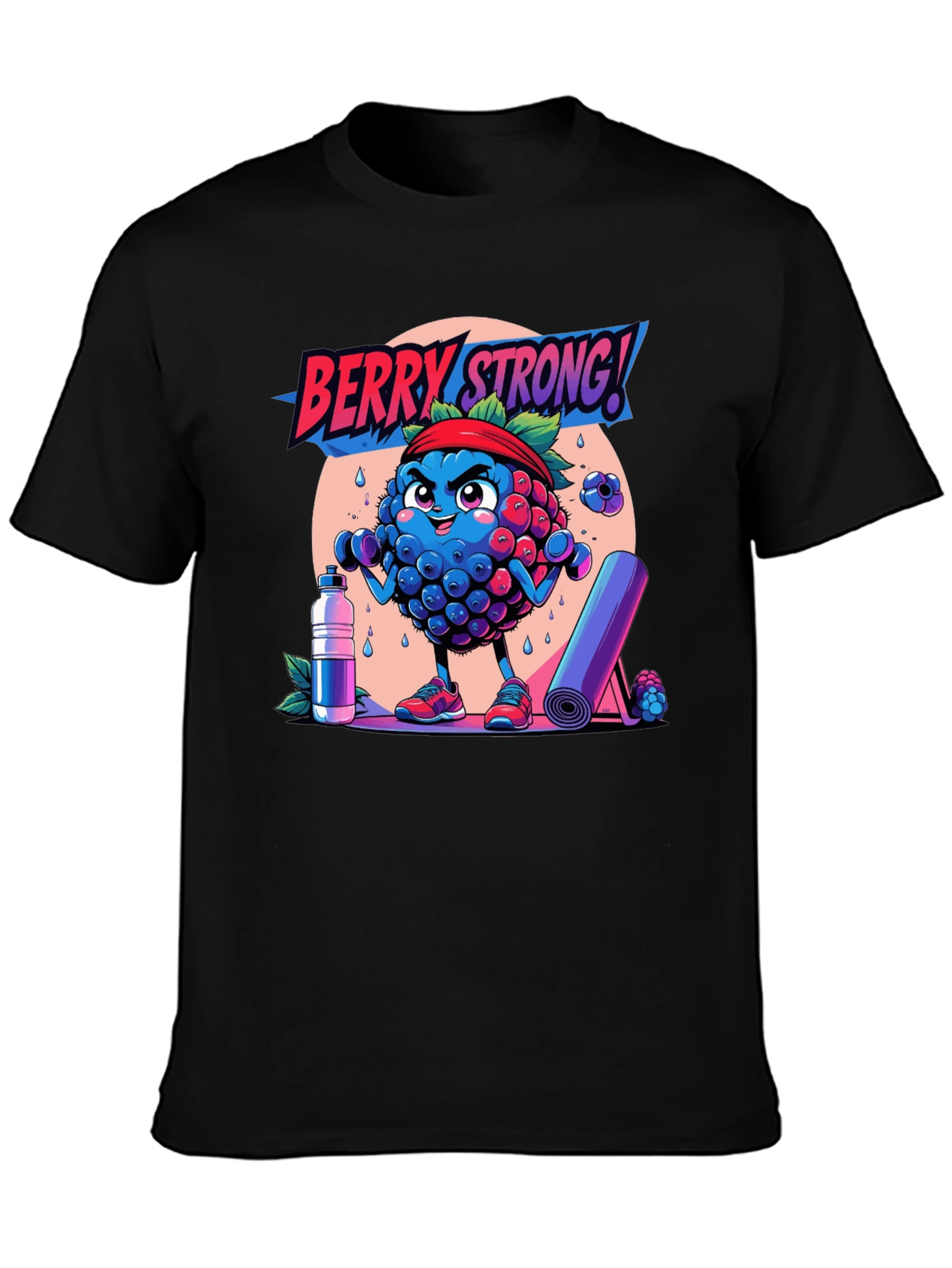 Berry Strong! Graphic Tee - Workout Motivation