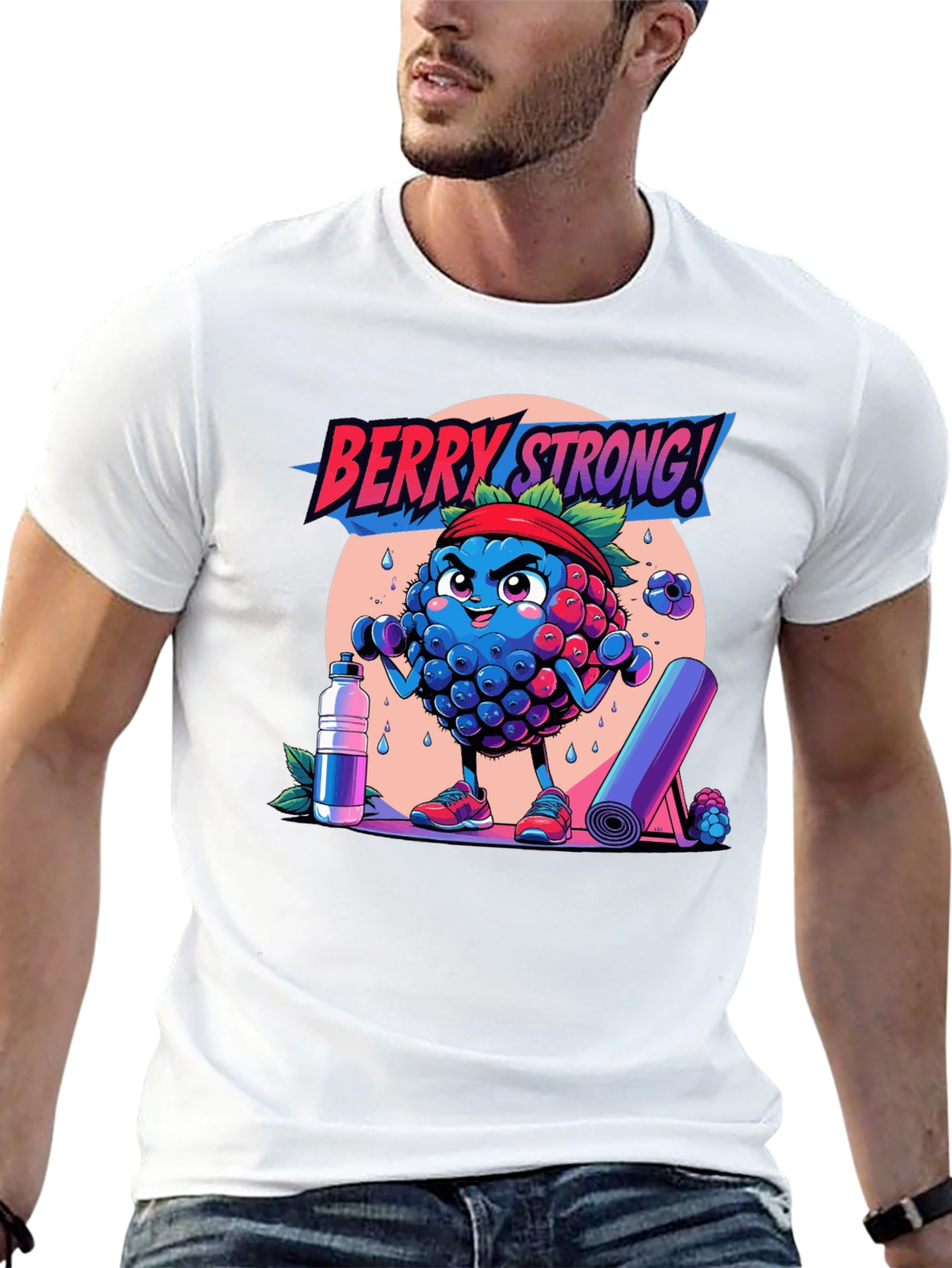 Berry Strong! Graphic Tee - Workout Motivation
