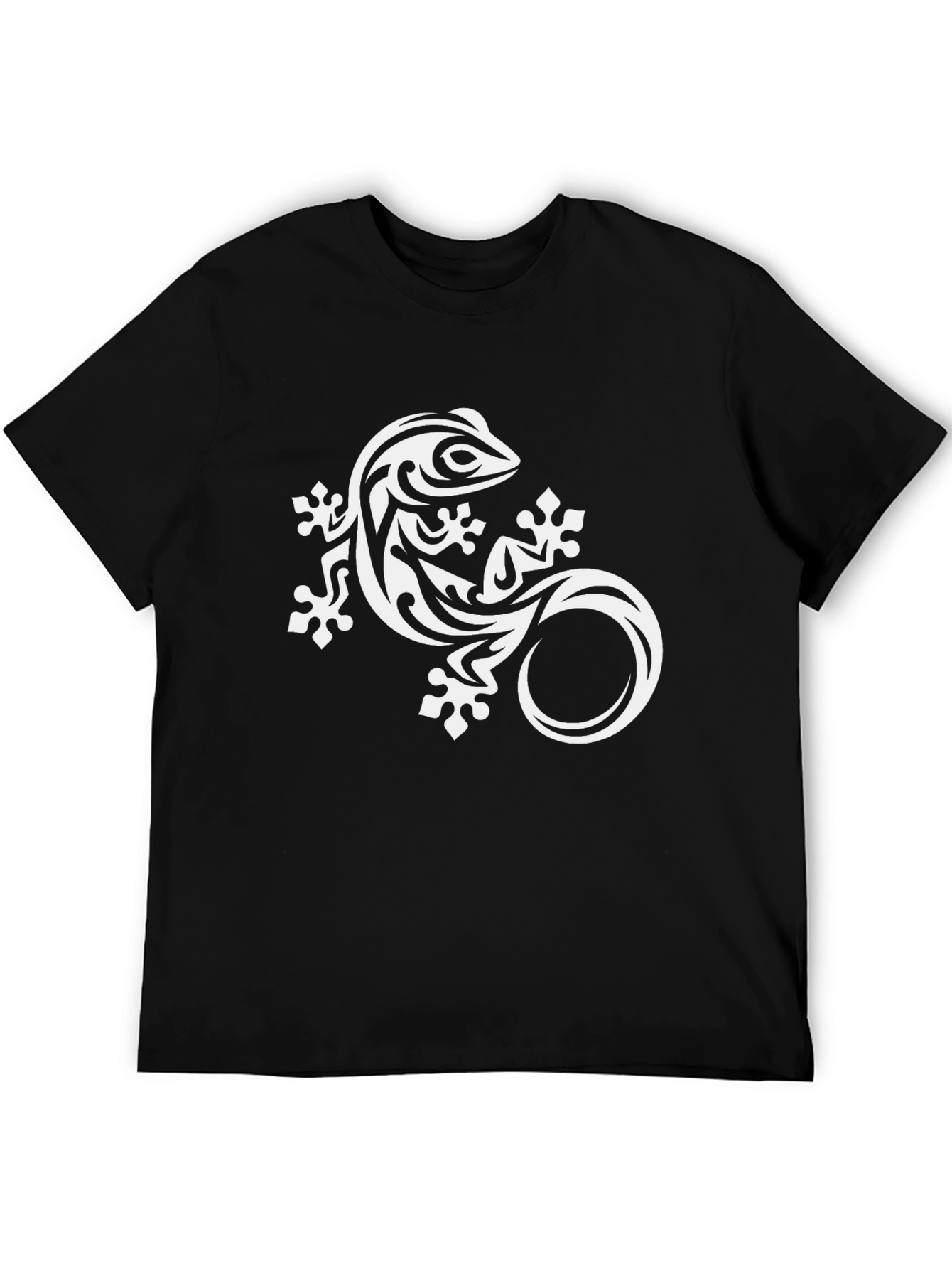 Tribal Gecko Graphic Tee - Black