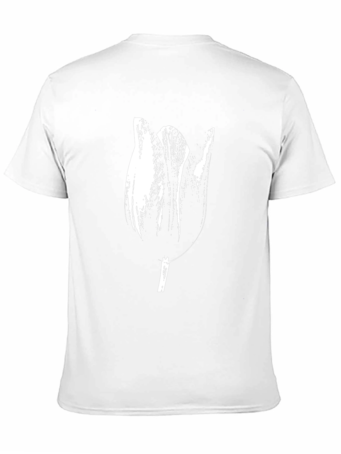 Black Tulip Graphic Tee - Unique Floral Design