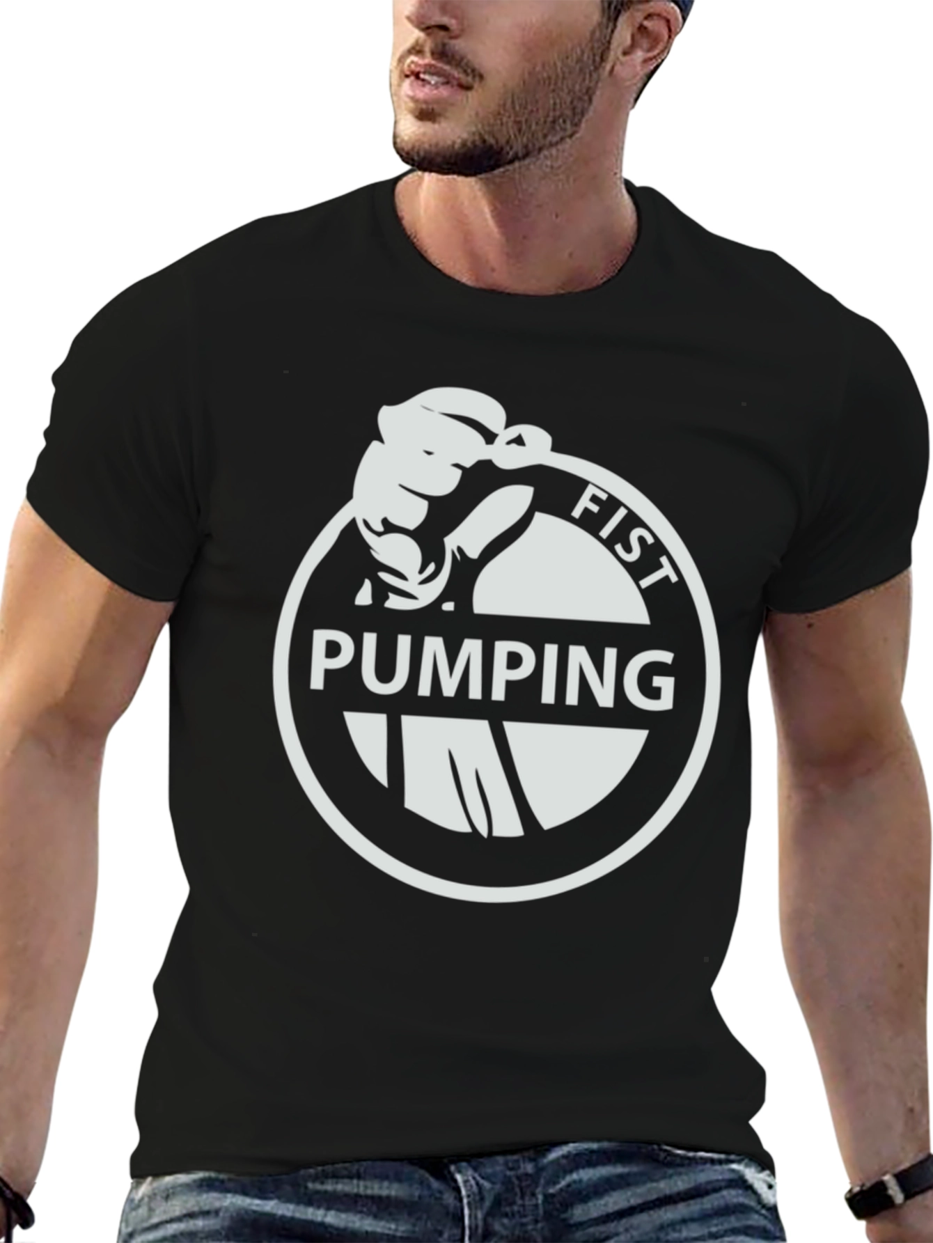 Fist Pumping T-Shirt - Black Graphic Tee