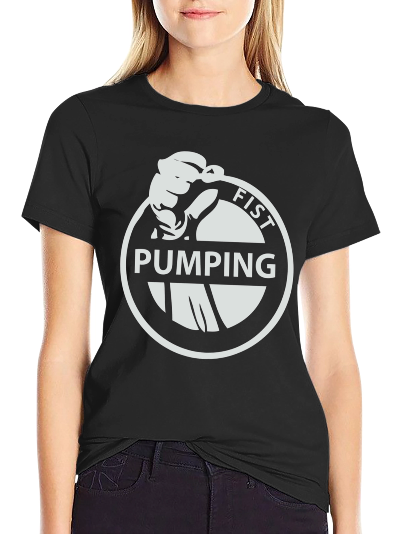 Fist Pumping T-Shirt - Black Graphic Tee