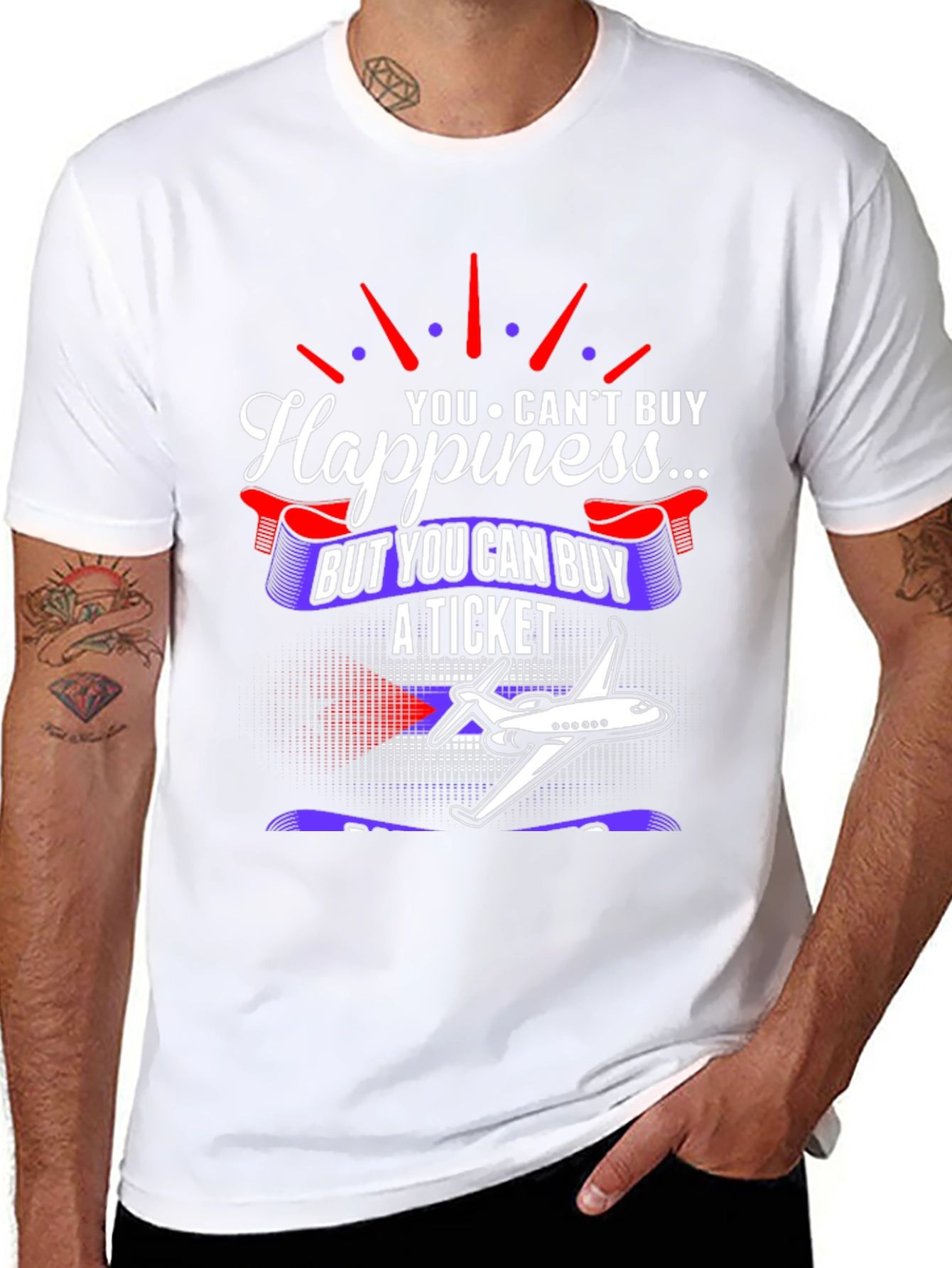 Happiness Ticket Graphic Tee - Aviation Lover Shirt