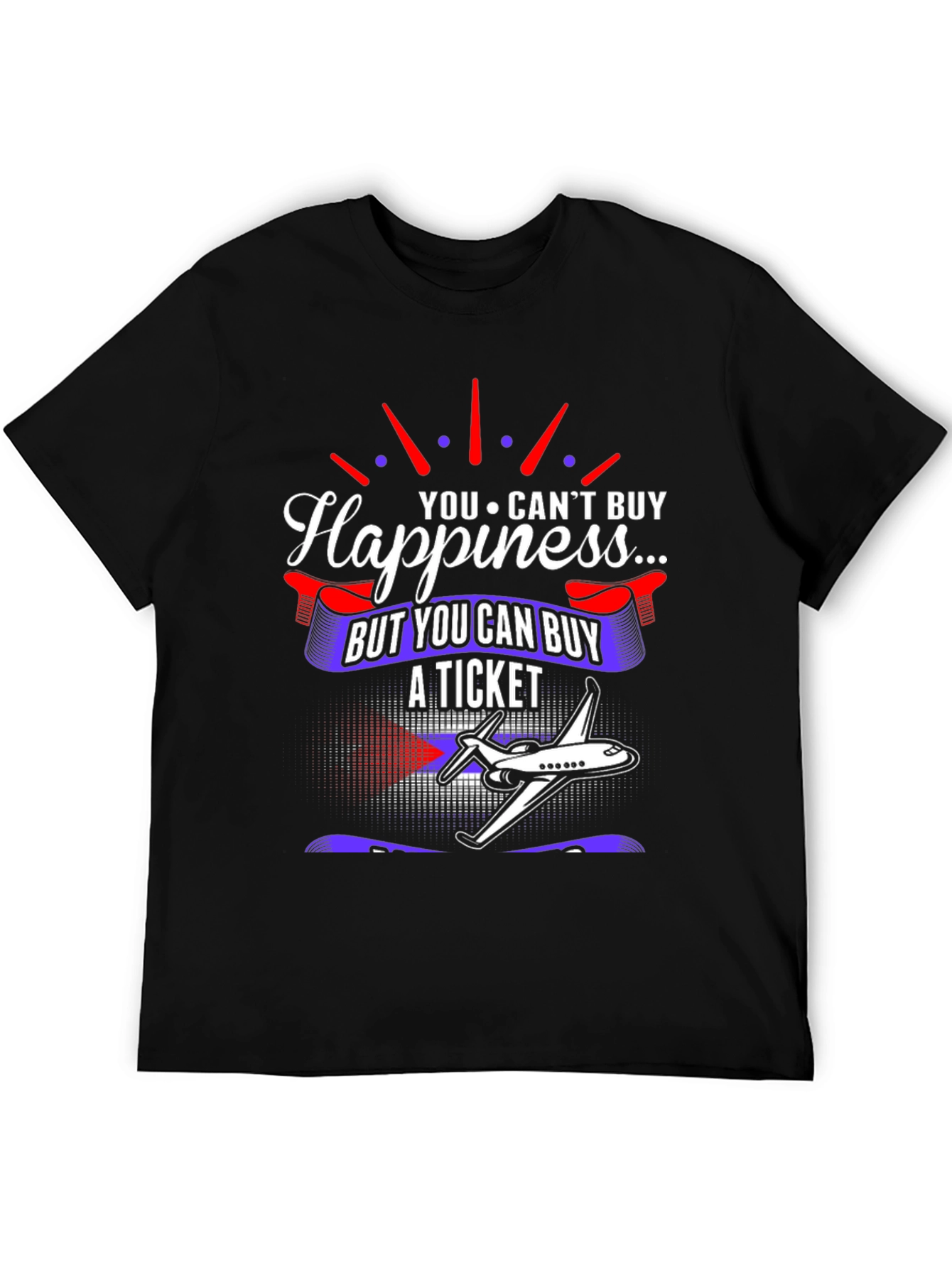Happiness Ticket Graphic Tee - Aviation Lover Shirt
