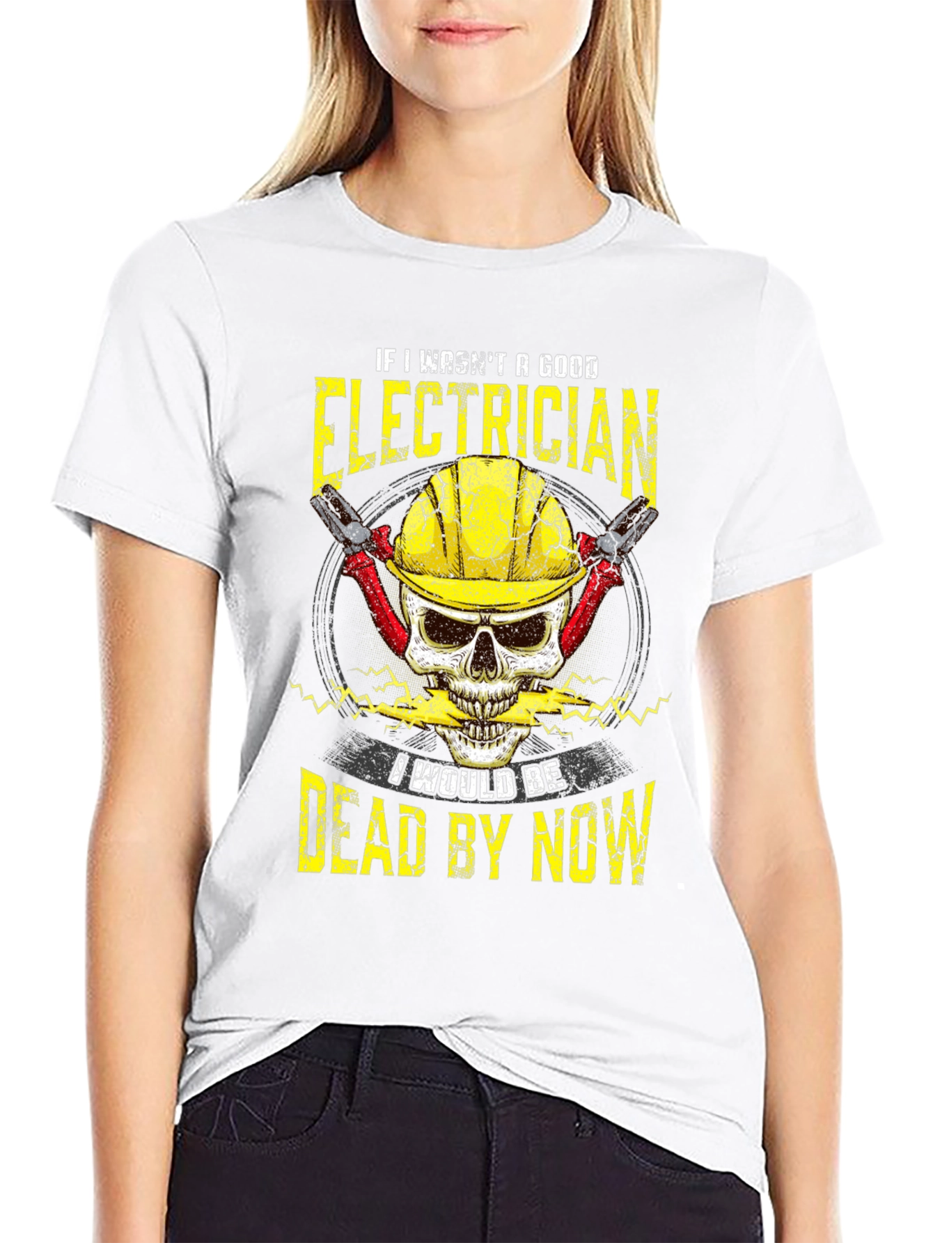 Electrician Skull Graphic Tee - Safety First!