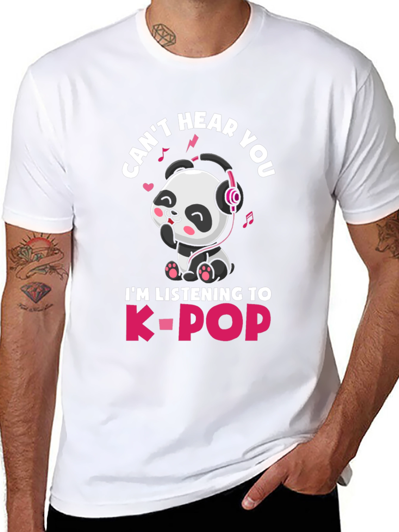Cute Panda K-Pop Music T-Shirt