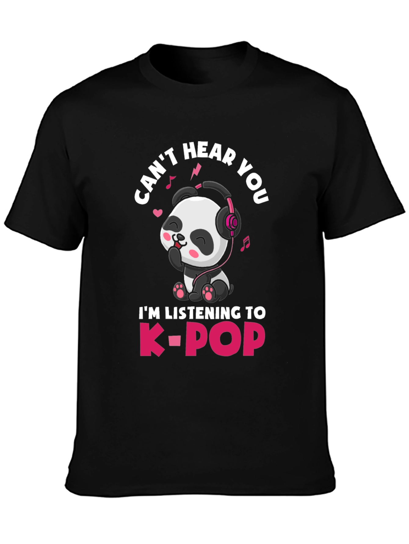 Cute Panda K-Pop Music T-Shirt