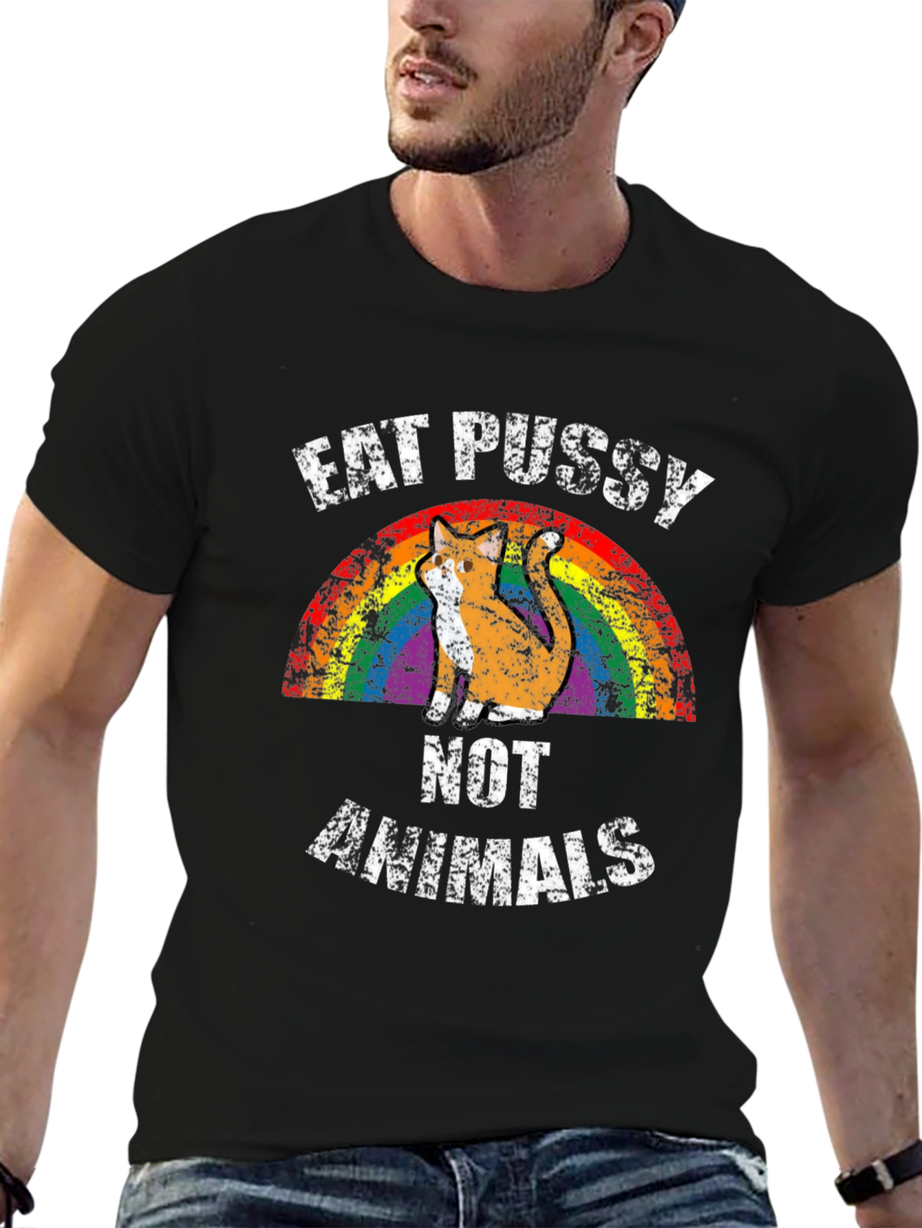 Eat Pussy Not Animals Graphic T-Shirt
