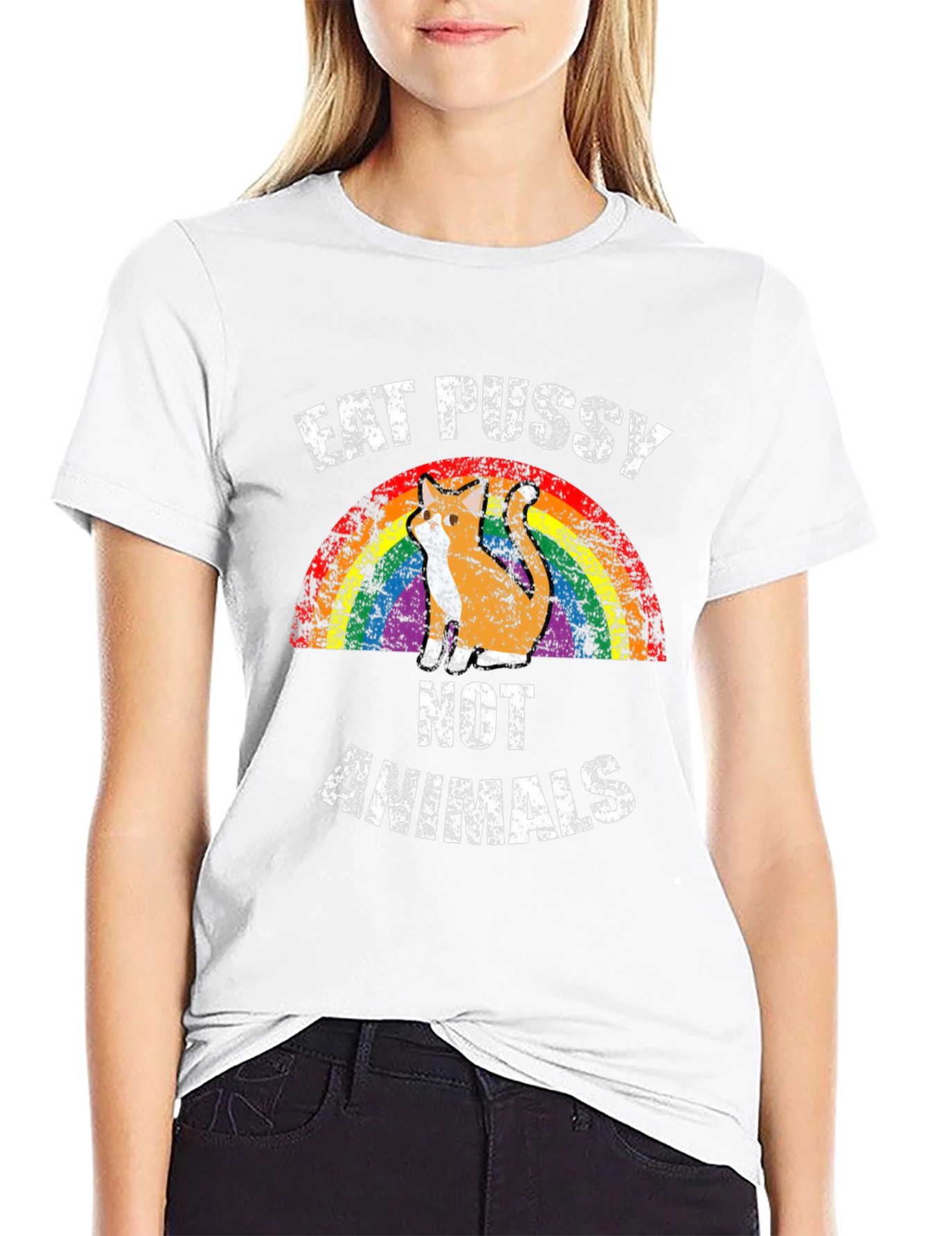 Eat Pussy Not Animals Graphic T-Shirt