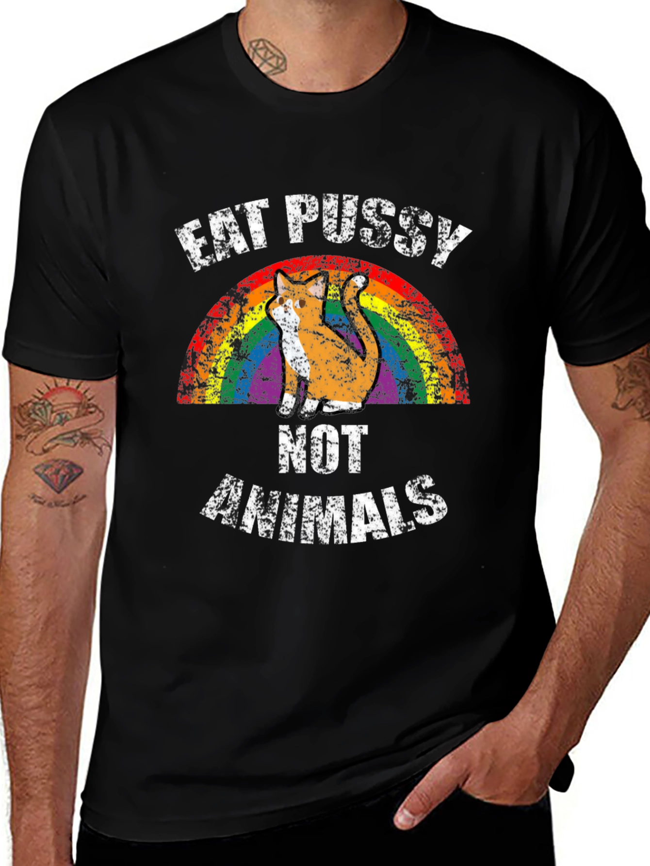 Eat Pussy Not Animals Graphic T-Shirt