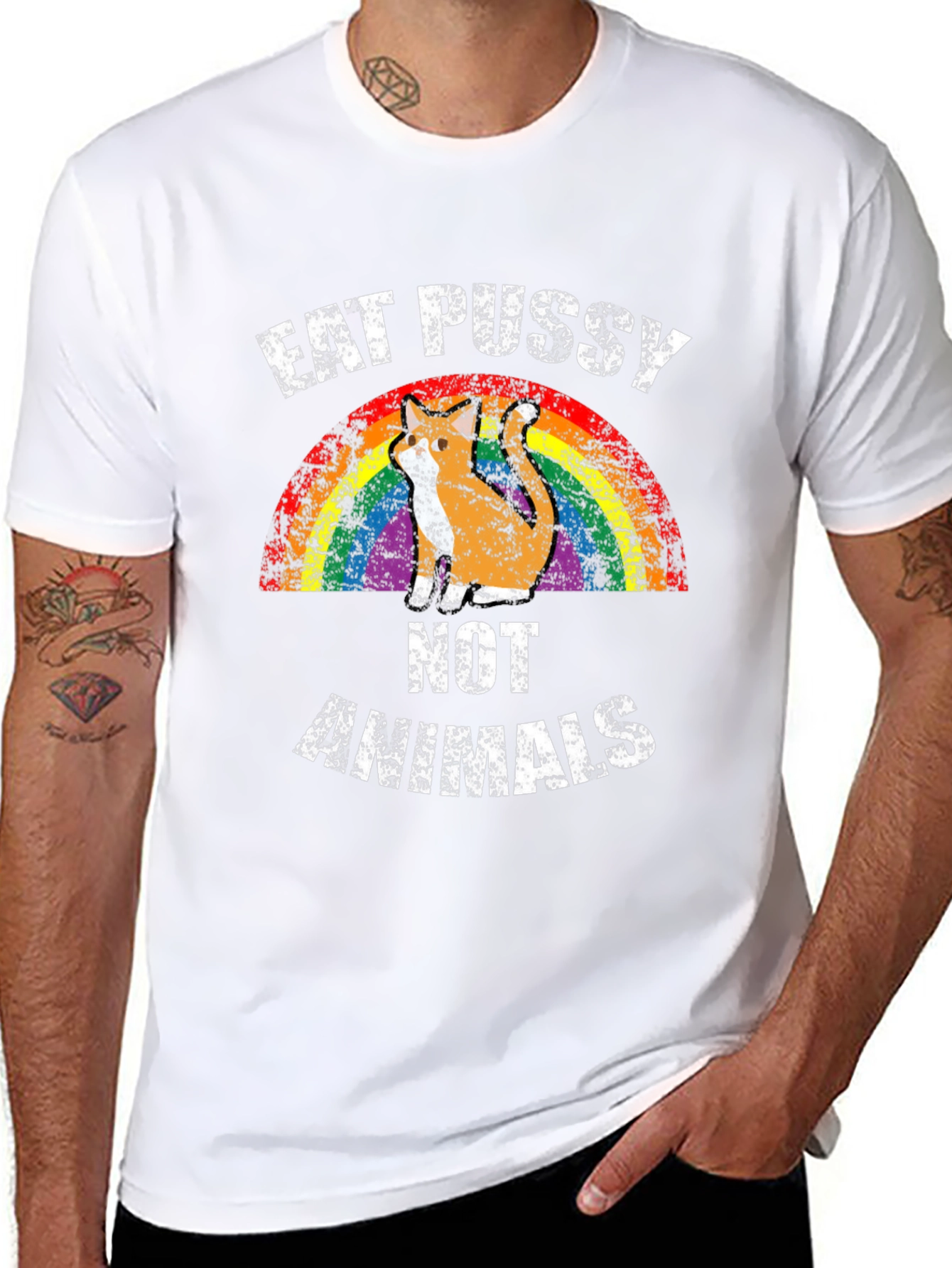 Eat Pussy Not Animals Graphic T-Shirt