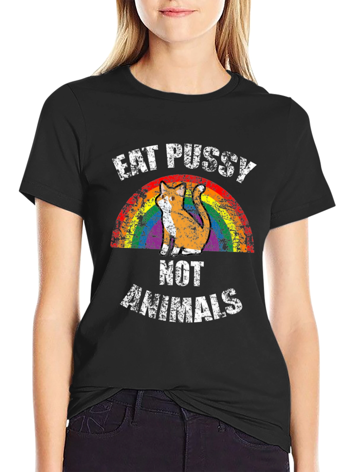 Eat Pussy Not Animals Graphic T-Shirt