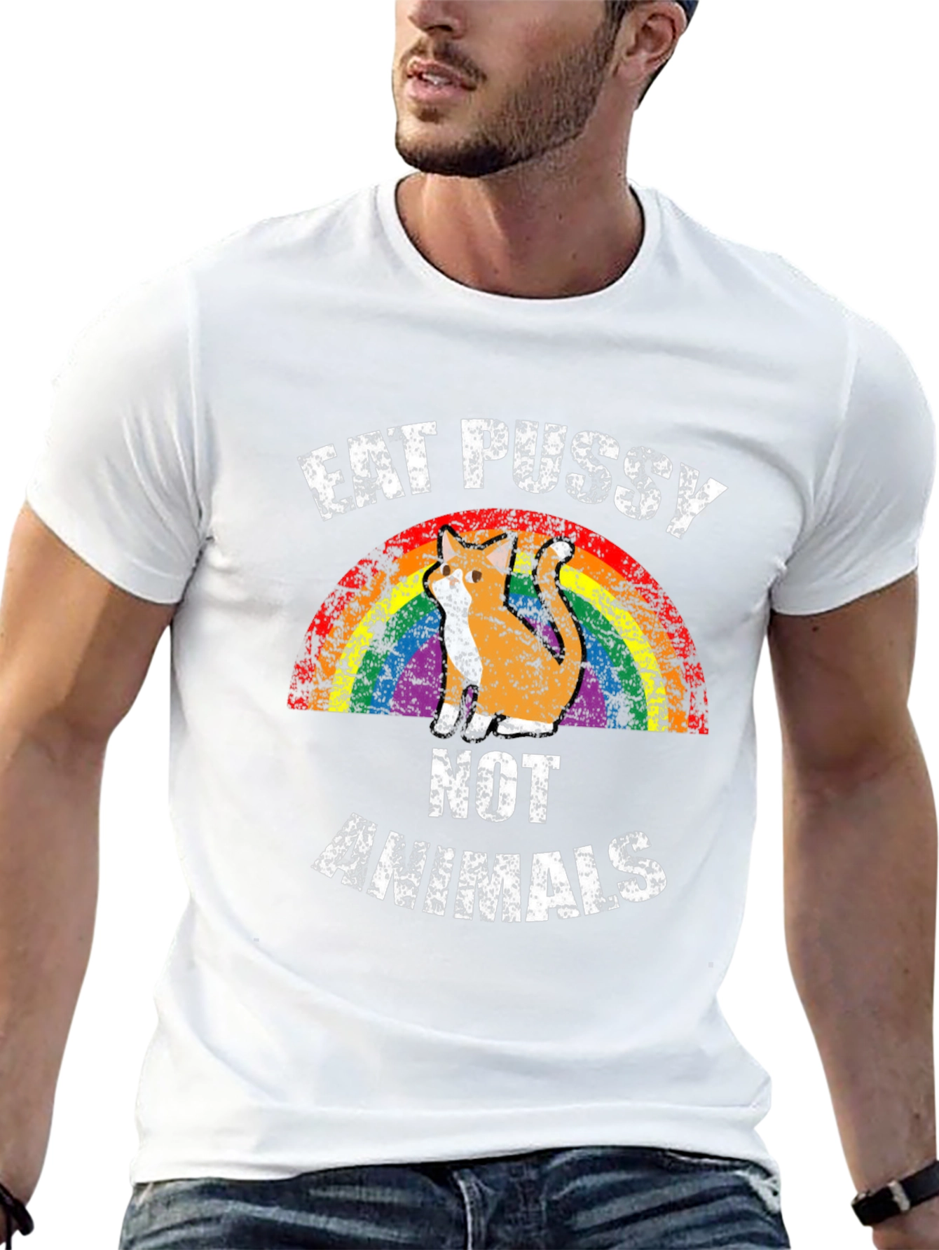 Eat Pussy Not Animals Graphic T-Shirt