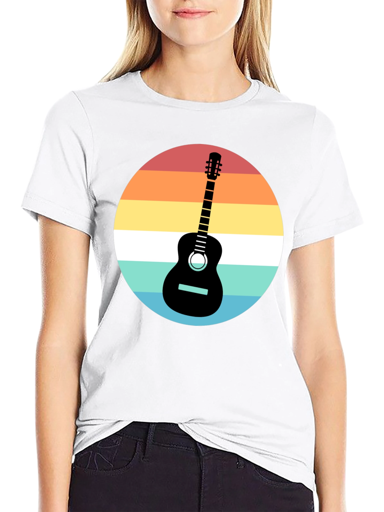 Retro Guitar Sunset Graphic Tee
