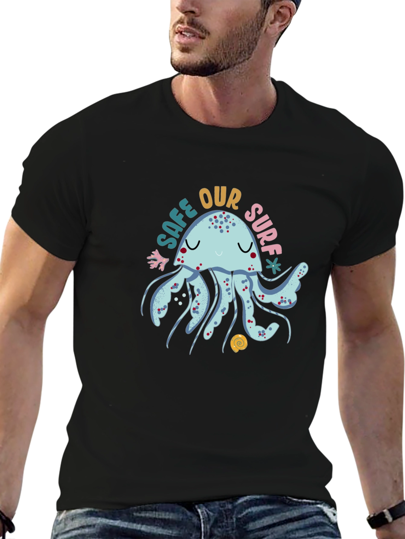 Save Our Surf Jellyfish Graphic Tee - Black