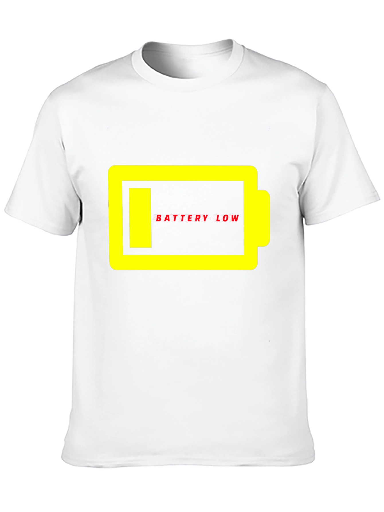 Battery Low Graphic Tee - Black Cotton Casual T-Shirt