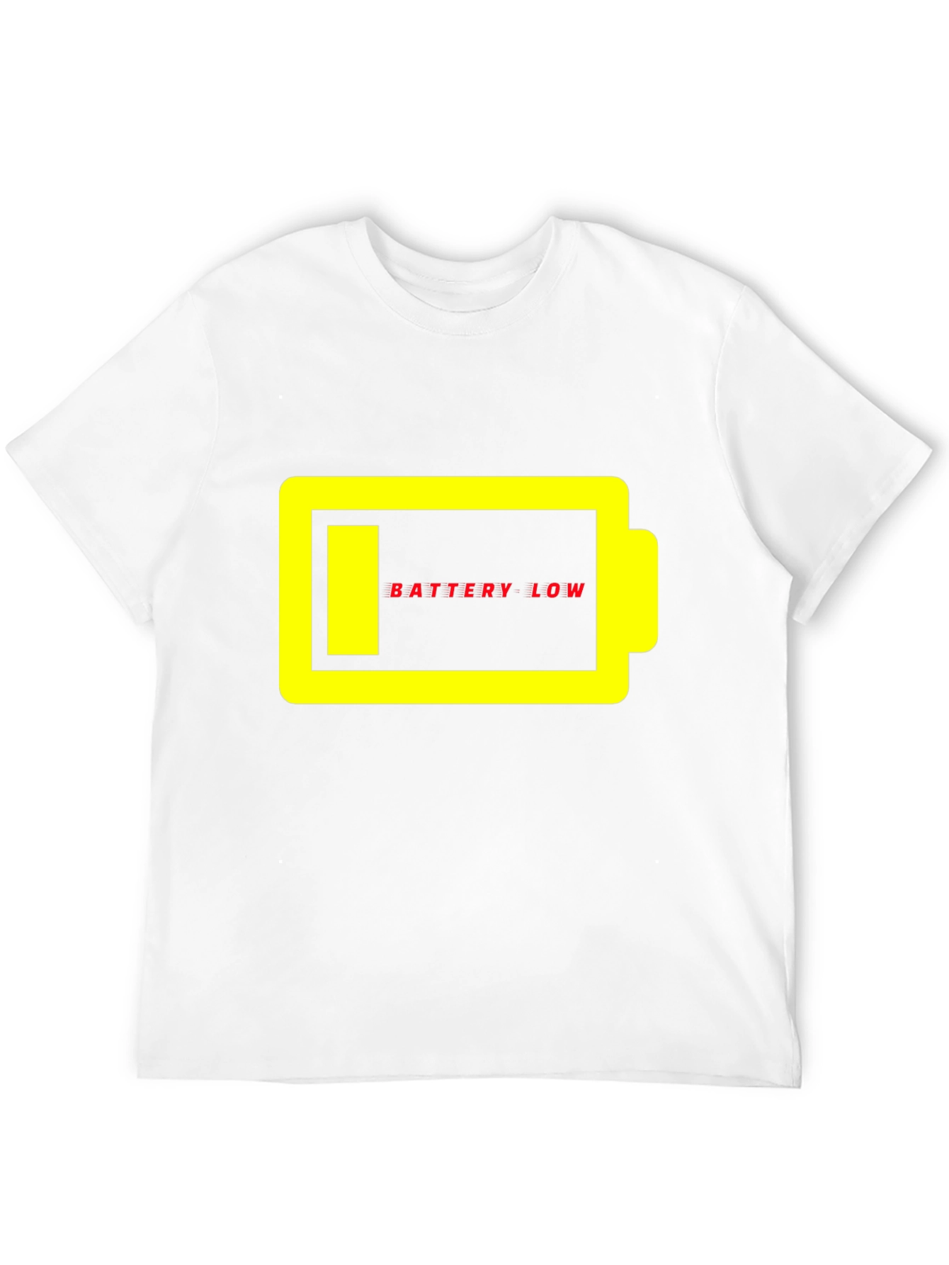 Battery Low Graphic Tee - Black Cotton Casual T-Shirt