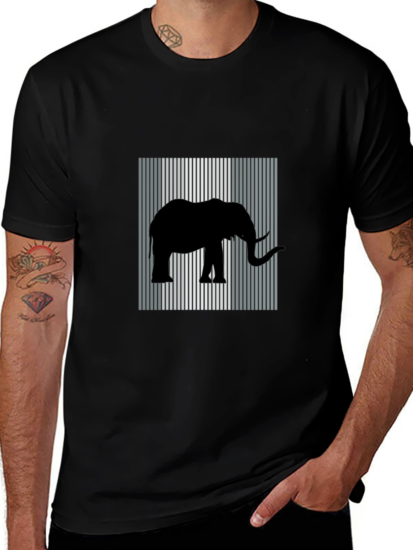 Elephant Silhouette Graphic T-Shirt