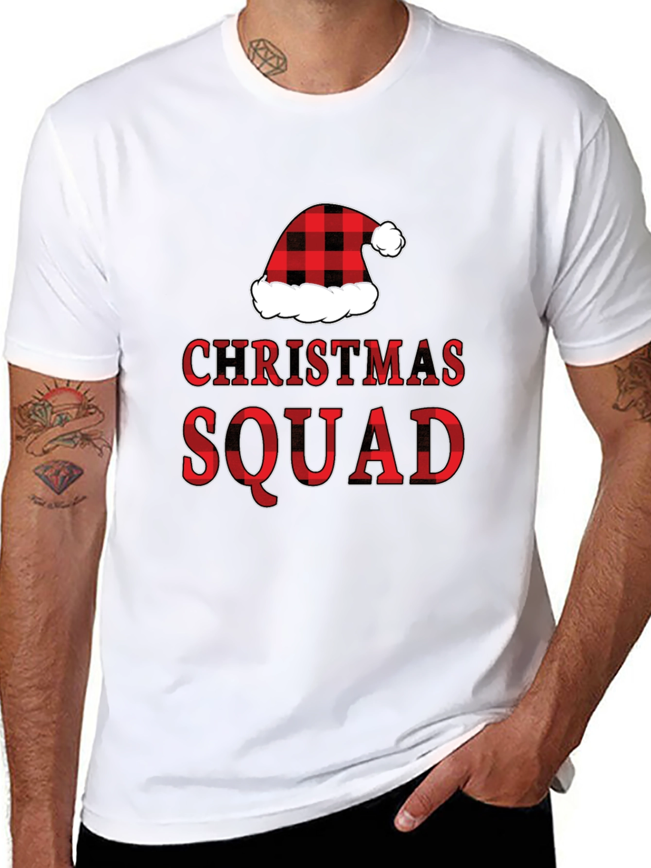Christmas Squad T-Shirt - Red Plaid Holiday Tee