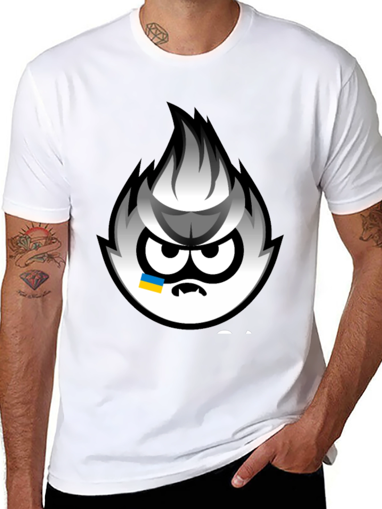 Angry Sprite Graphic Print Black T-Shirt