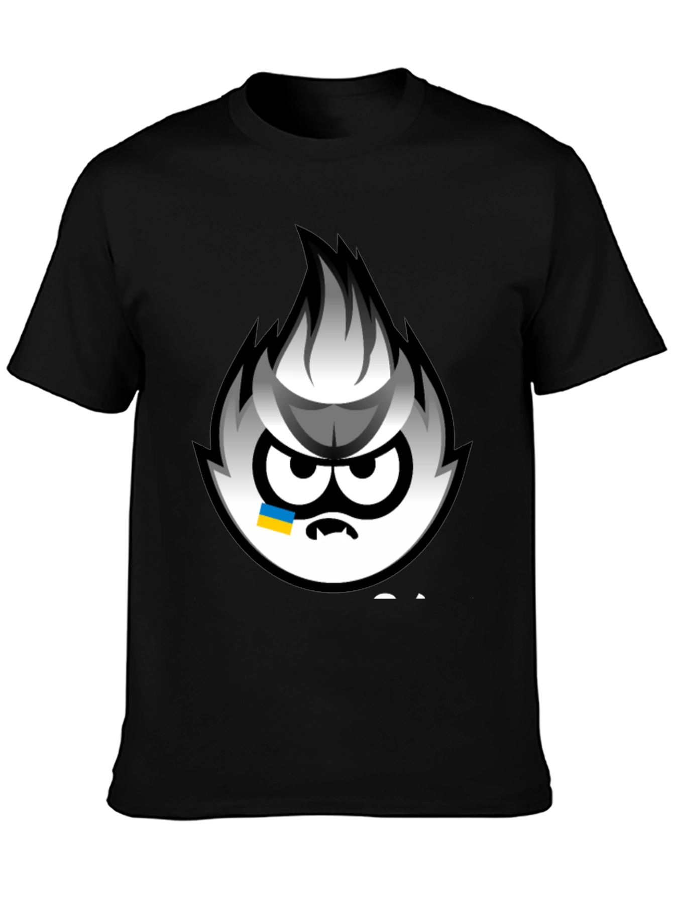 Angry Sprite Graphic Print Black T-Shirt