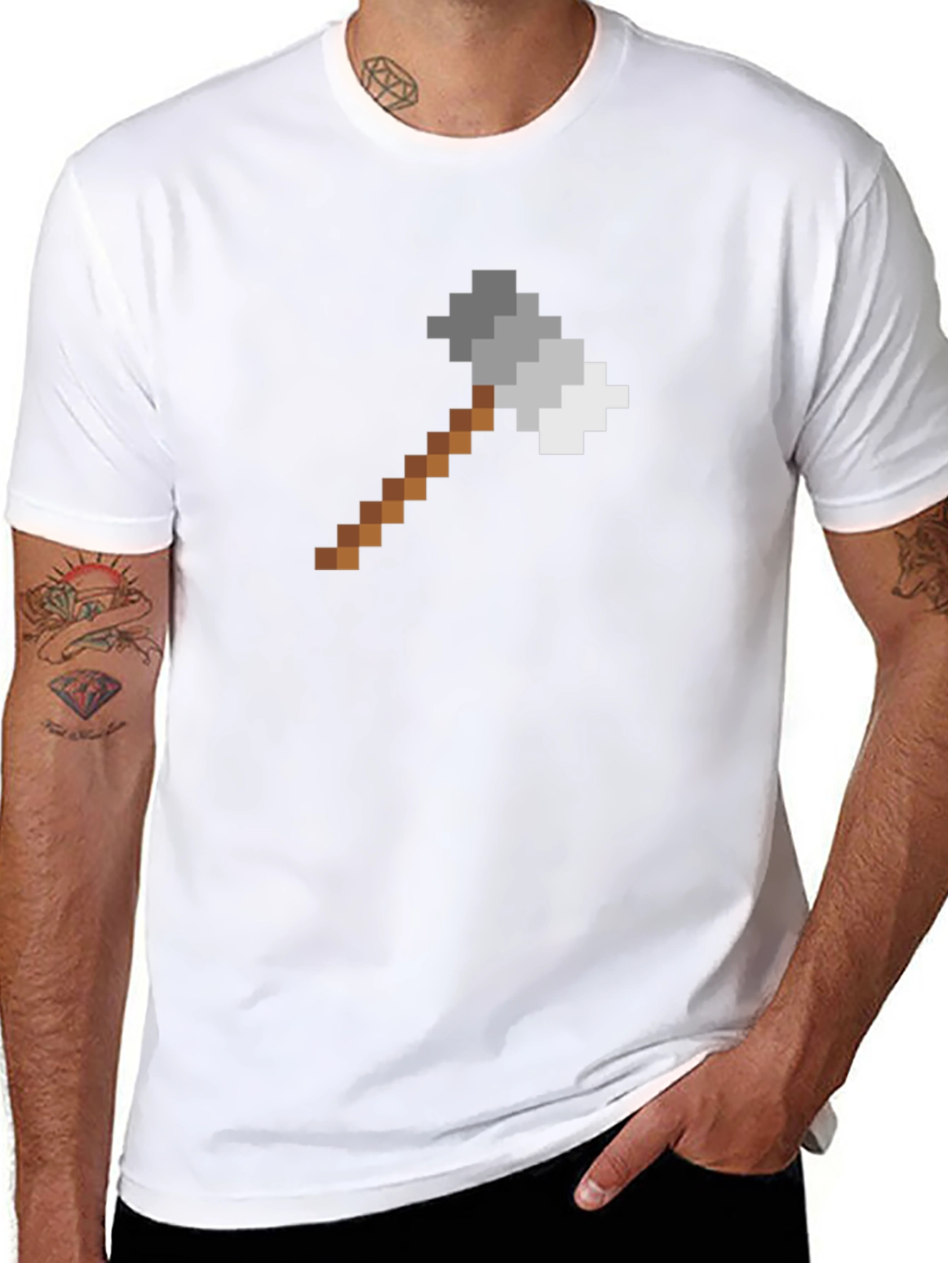 Pixel Hammer Graphic Tee - Gamer Style