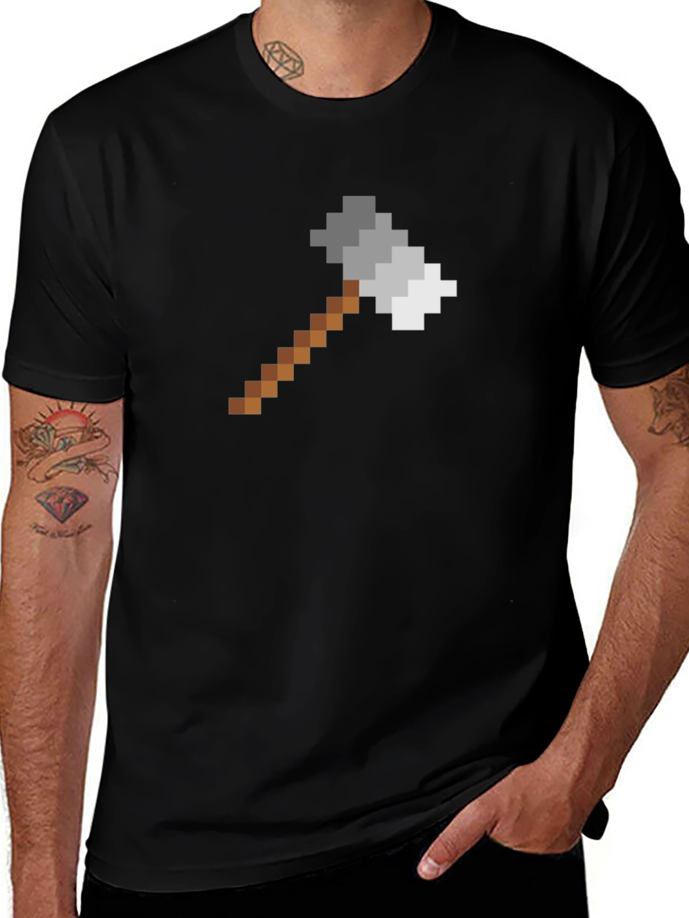Pixel Hammer Graphic Tee - Gamer Style