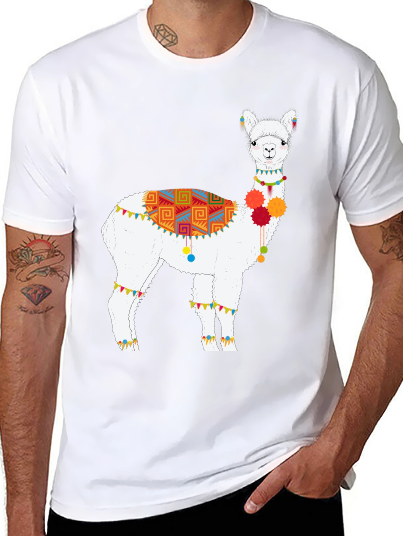 Novelty Alpaca Graphic Tee - Soft Cotton Comfort