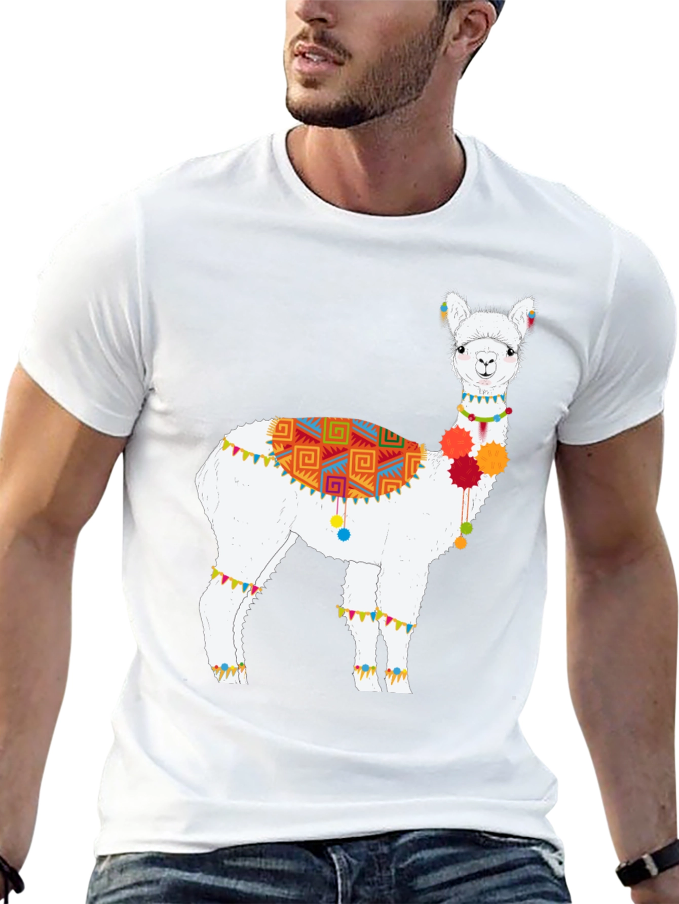Novelty Alpaca Graphic Tee - Soft Cotton Comfort