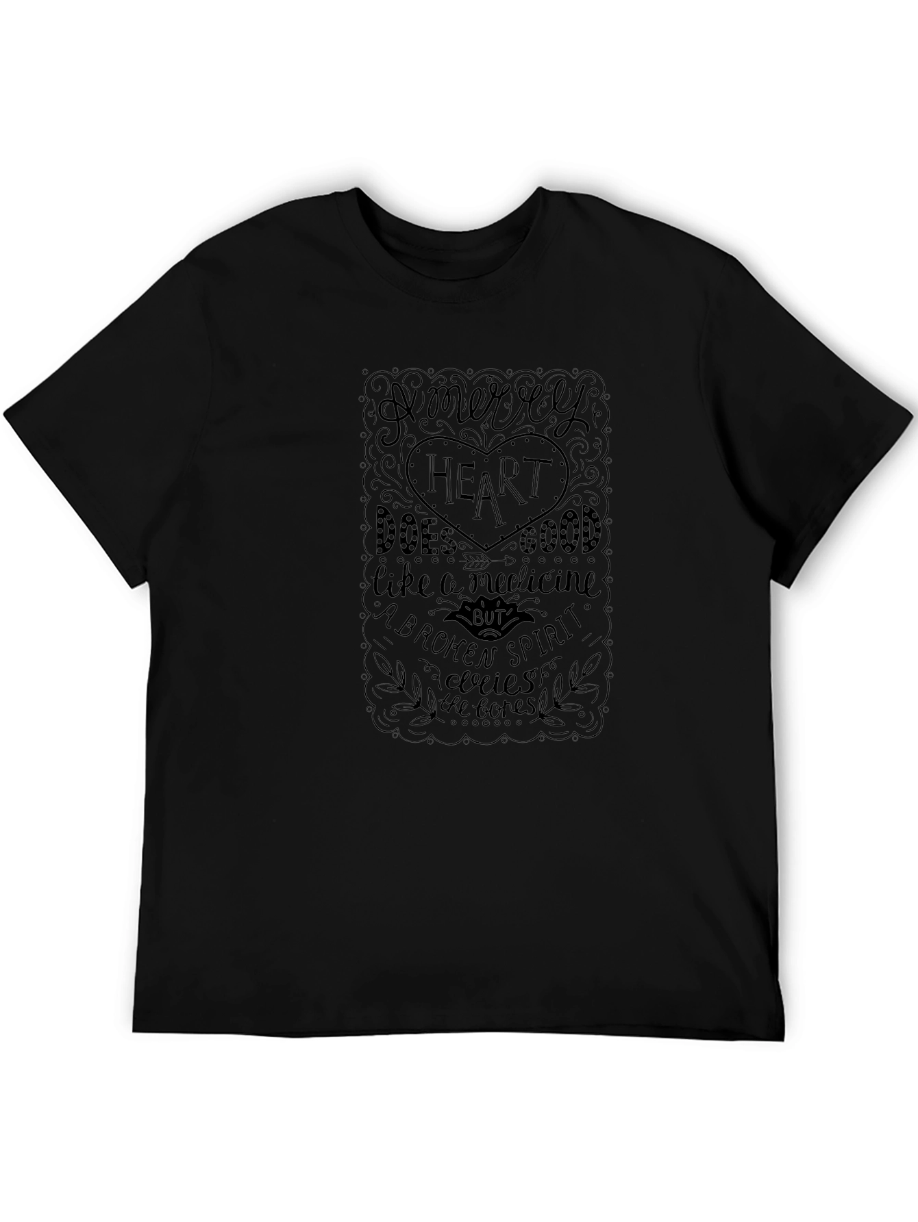 Merry Heart Graphic Tee - Unisex Black T-Shirt
