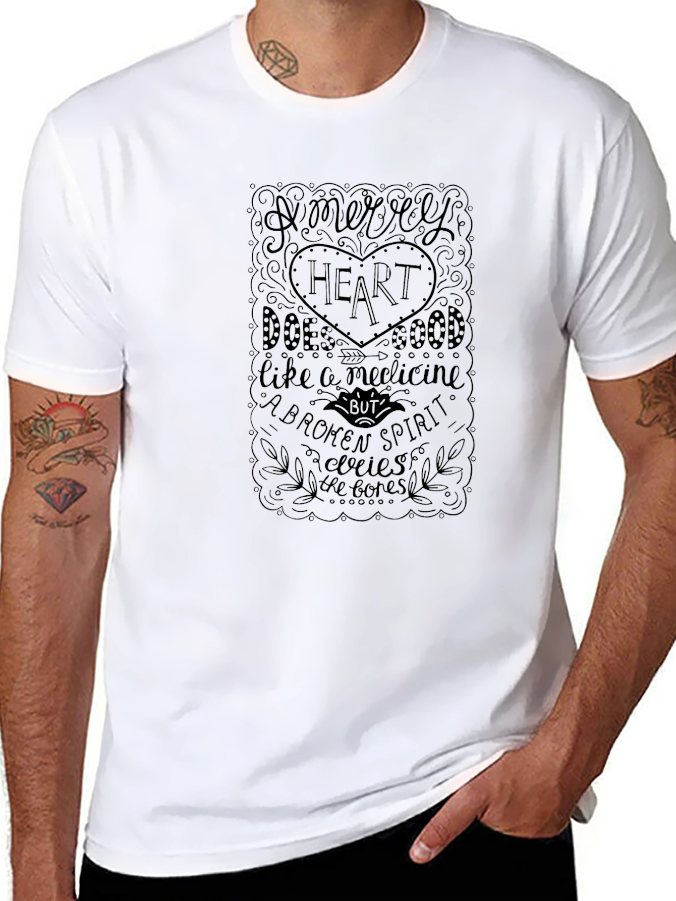 Merry Heart Graphic Tee - Unisex Black T-Shirt