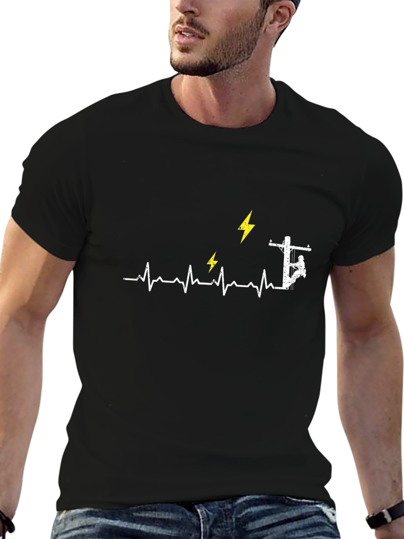 Electrician Heartbeat Graphic Tee