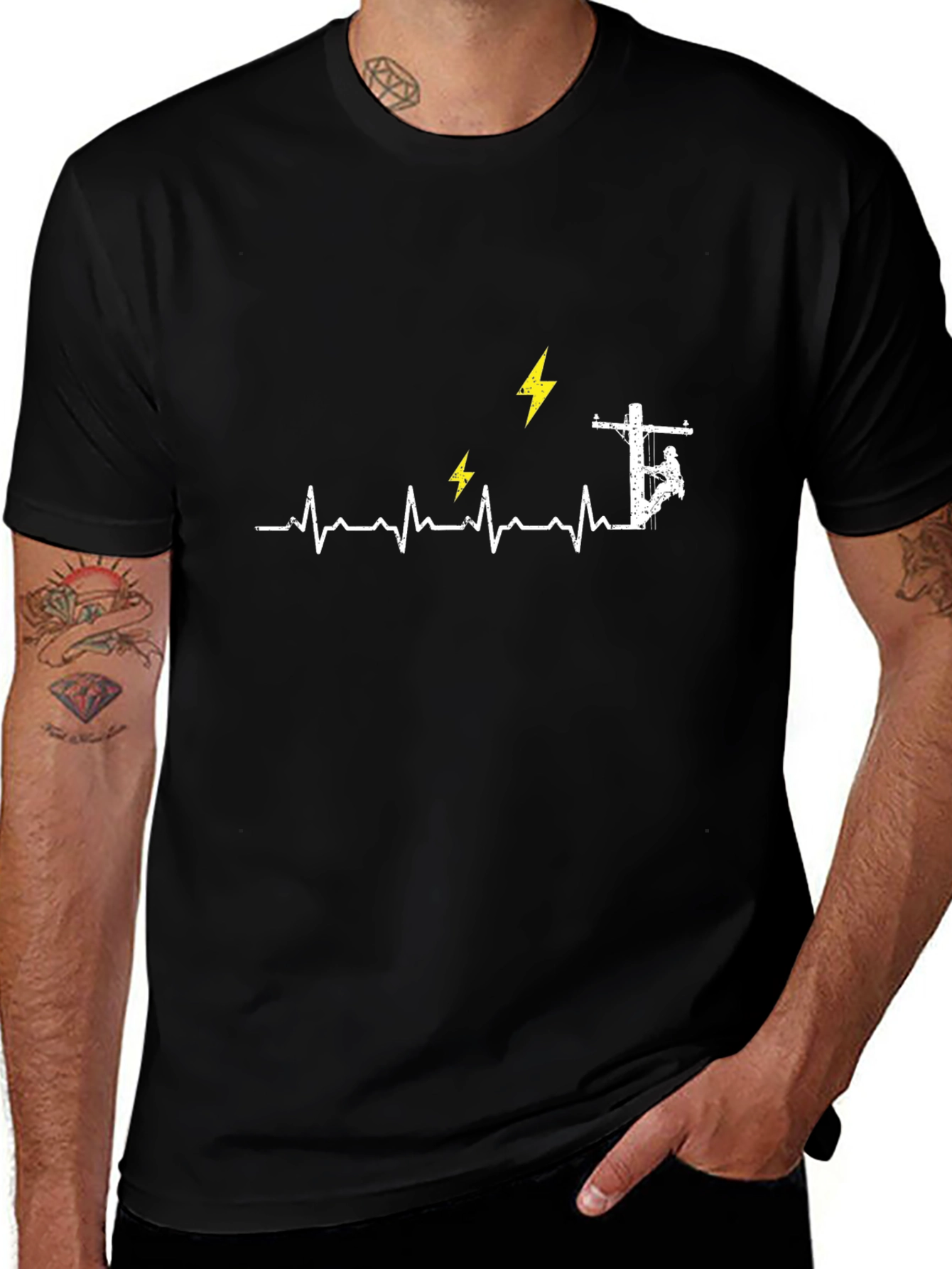 Electrician Heartbeat Graphic Tee