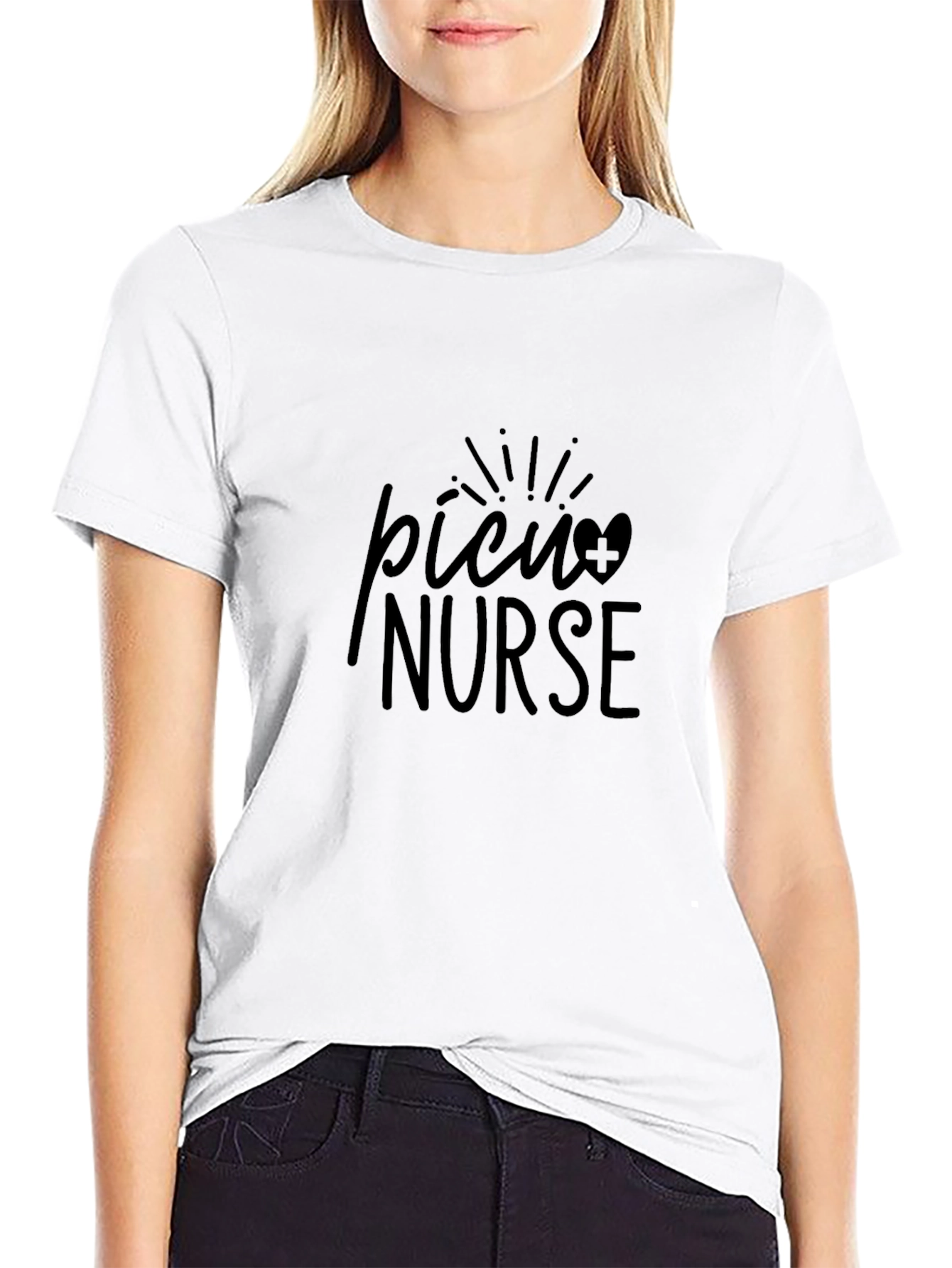 PICU Nurse Black T-Shirt - Medical Apparel